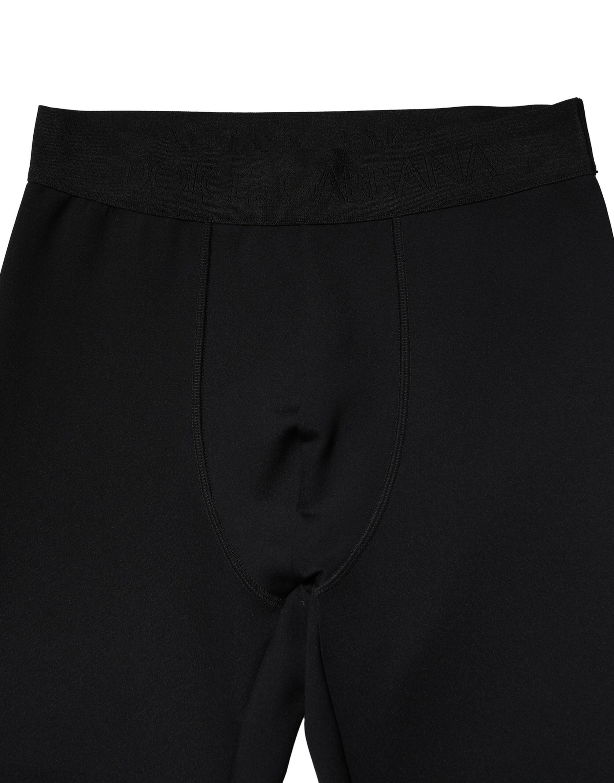 Pantalon legging Dolce &amp; Gabbana en nylon noir élastique avec logo pour homme
