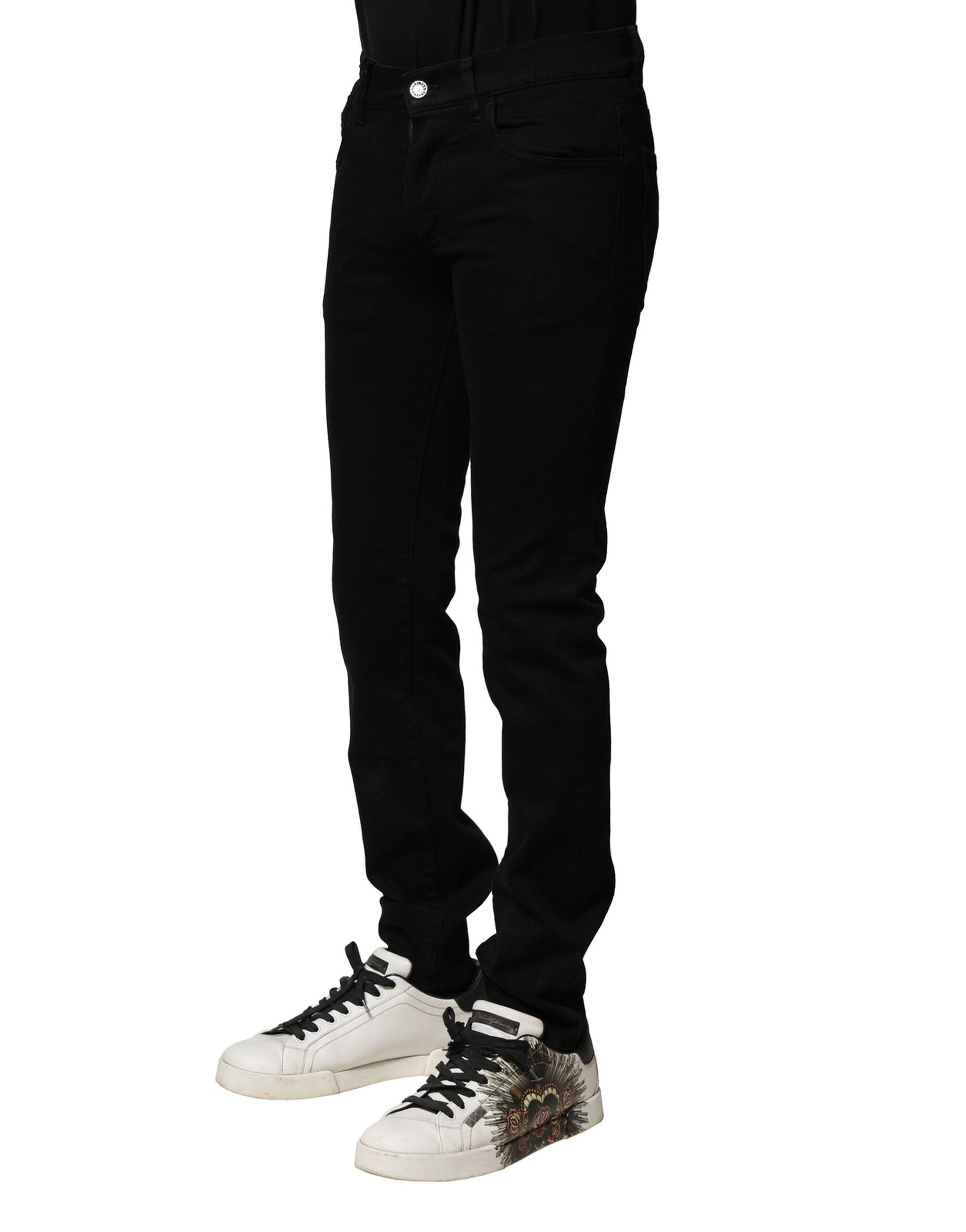 Jean skinny en coton stretch noir Dolce &amp; Gabbana pour homme