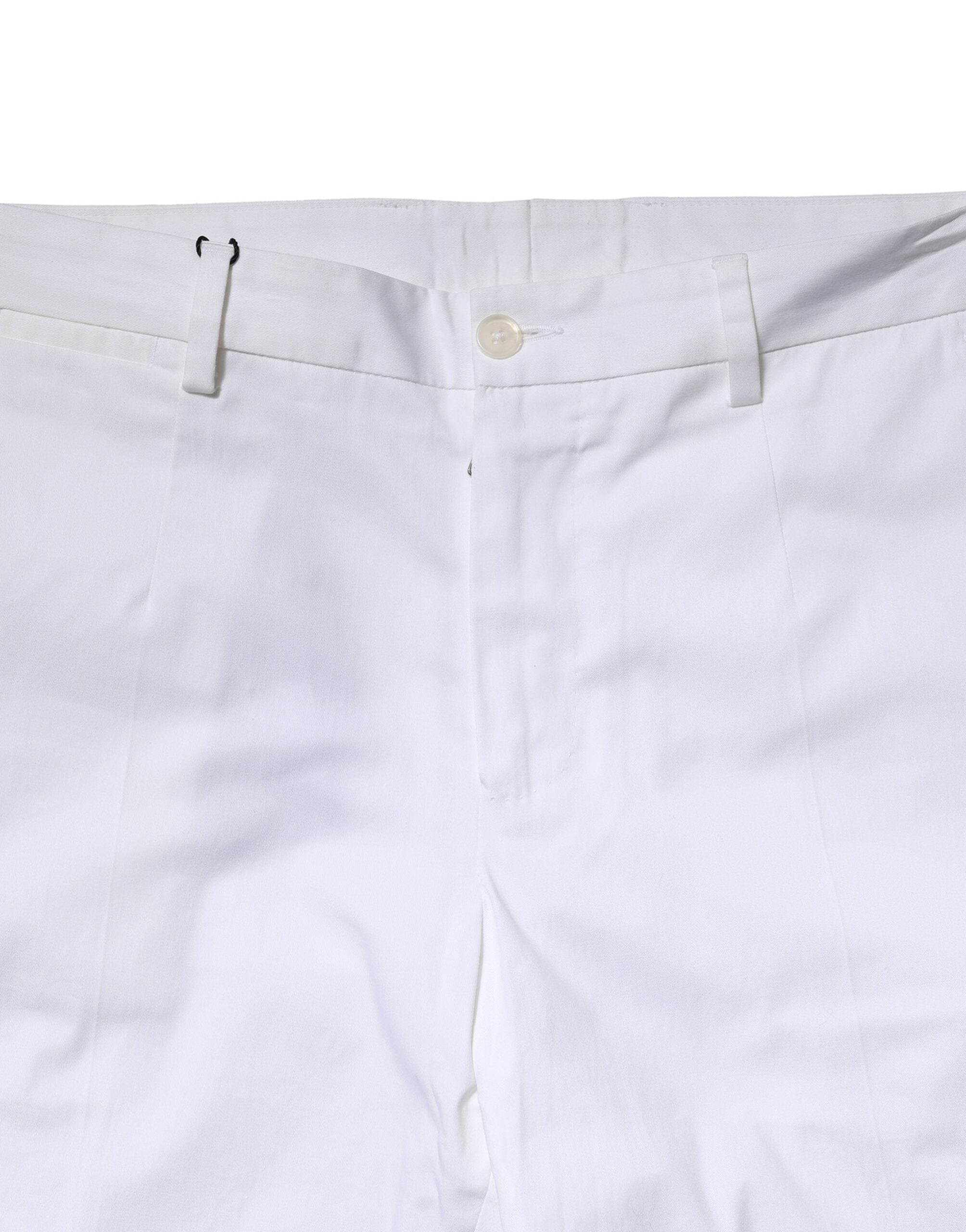Dolce &amp; Gabbana Weiße, gerade geschnittene Hose aus Baumwolle mit Logo für Herren