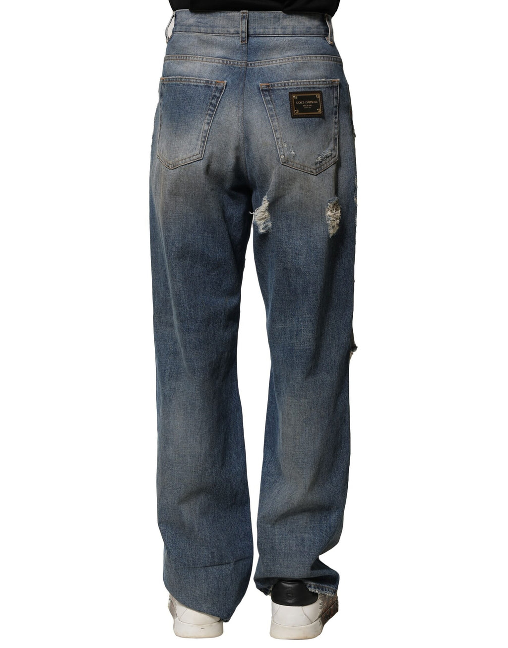Dolce &amp; Gabbana Blaue zerfetzte Jeans aus Baumwolle für Herren