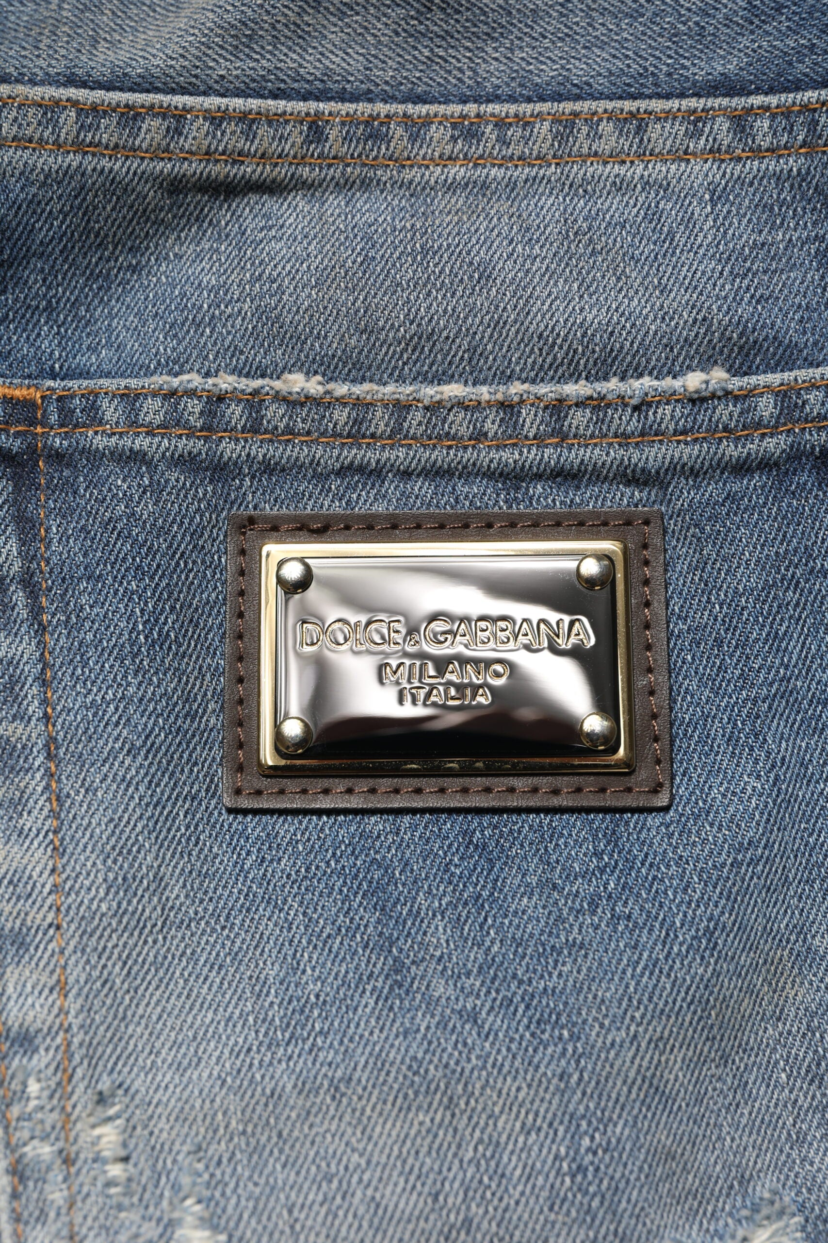 Dolce &amp; Gabbana Blaue zerfetzte Jeans aus Baumwolle für Herren