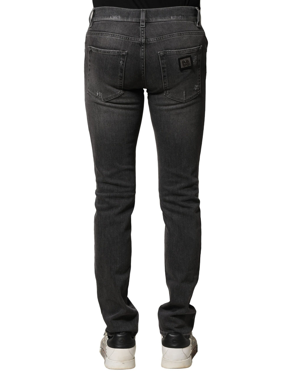 Jean slim en denim noir délavé Dolce &amp; Gabbana