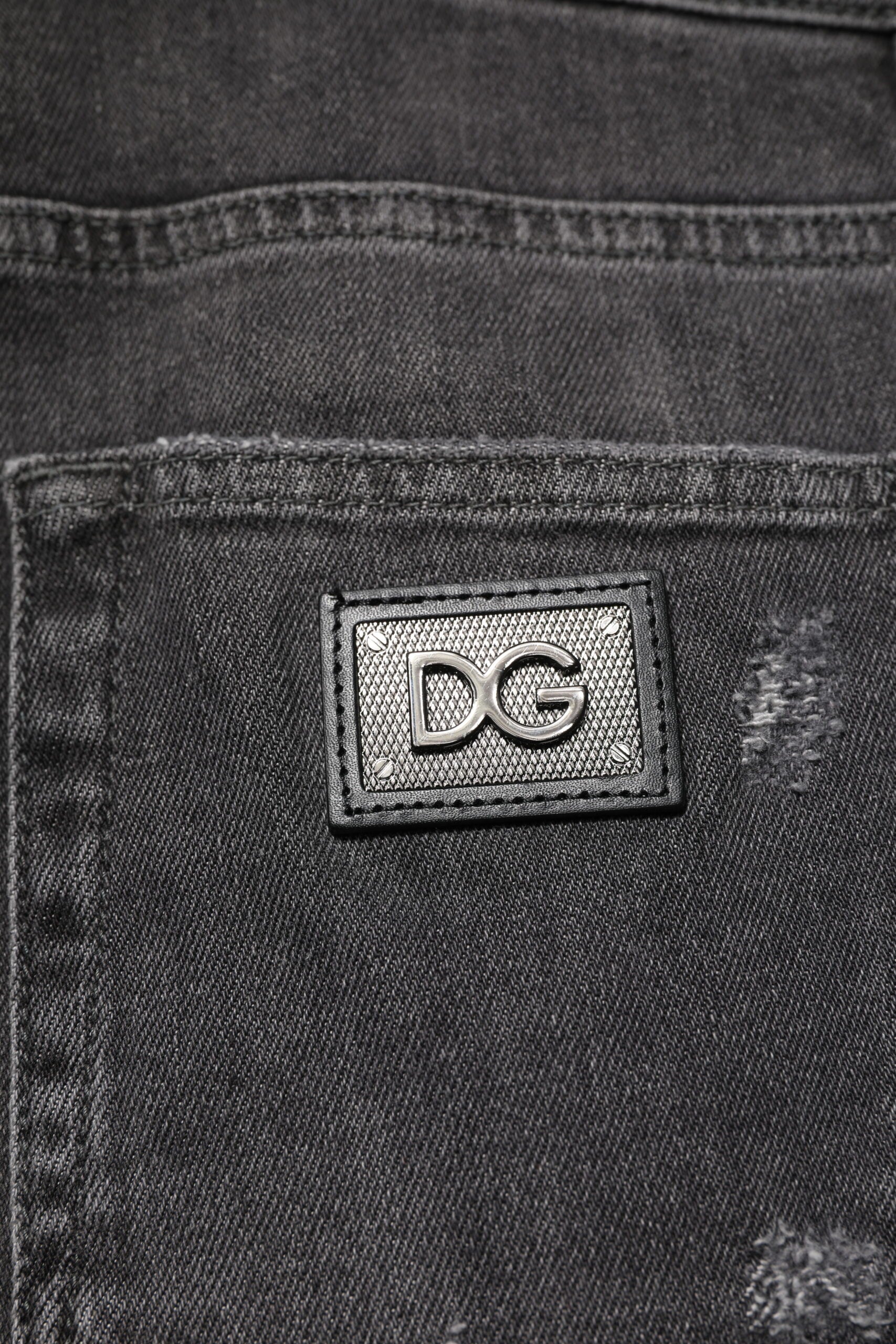 Jean slim en denim noir délavé Dolce &amp; Gabbana