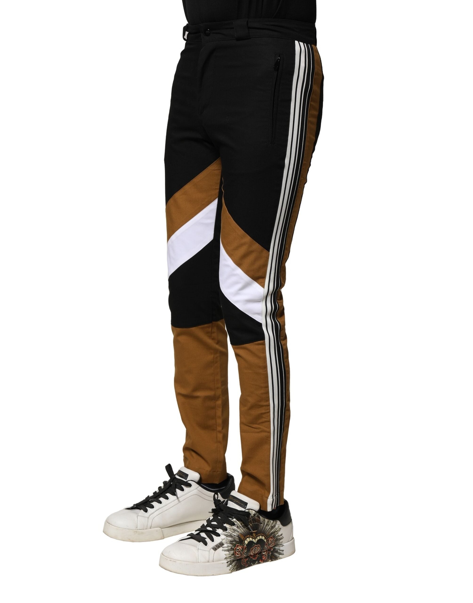Pantalon slim en coton multicolore Dolce &amp; Gabbana pour homme
