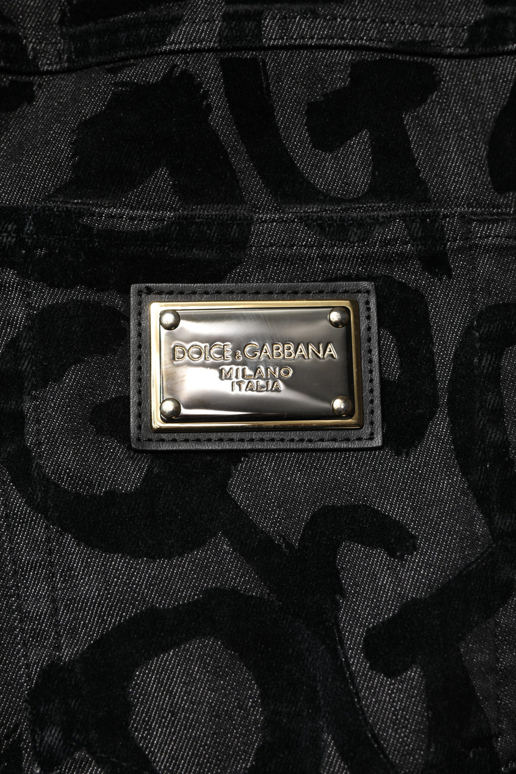 Jean droit en coton gris Dolce &amp; Gabbana avec logo DG pour homme