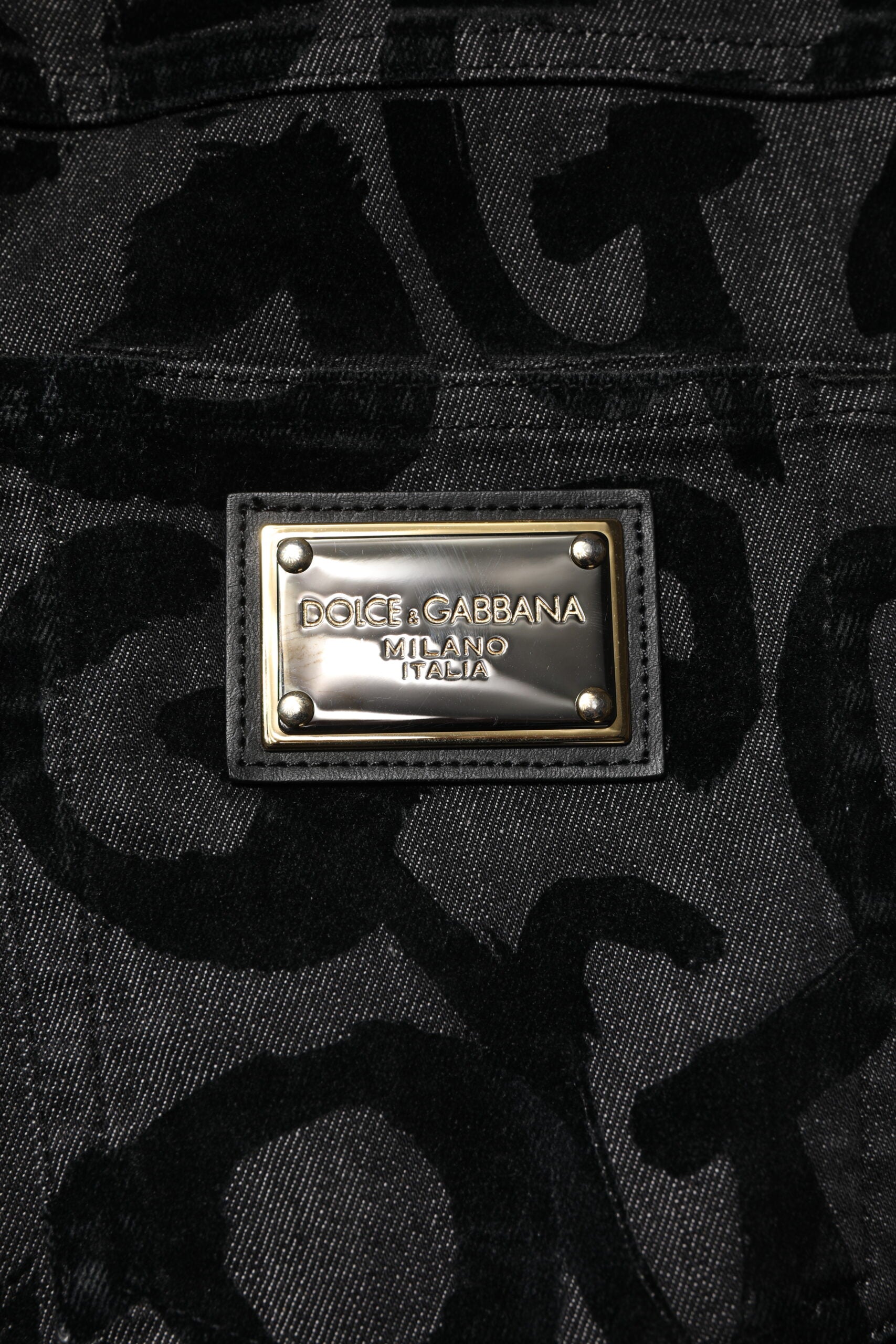 Jean droit en coton gris Dolce &amp; Gabbana avec logo DG pour homme