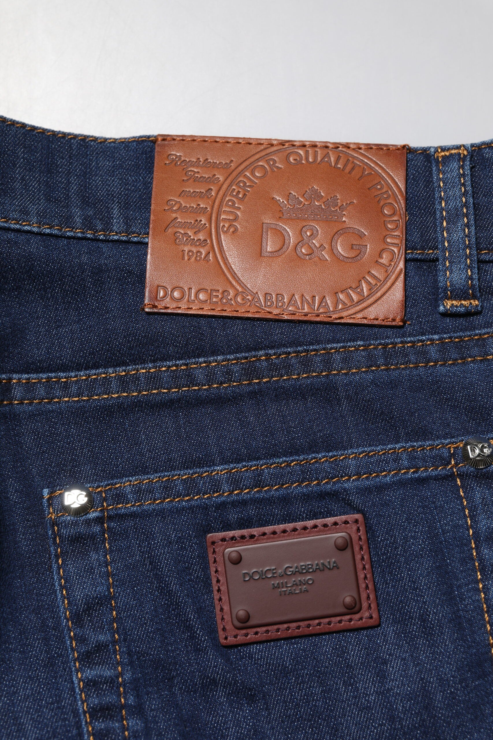 Jean skinny en coton stretch bleu Dolce &amp; Gabbana pour homme