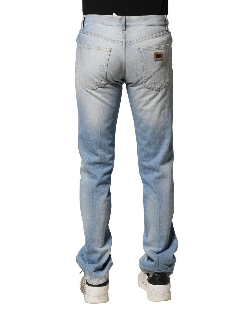 Dolce &amp; Gabbana – Hellblaue, verwaschene Jeans mit gerader Passform