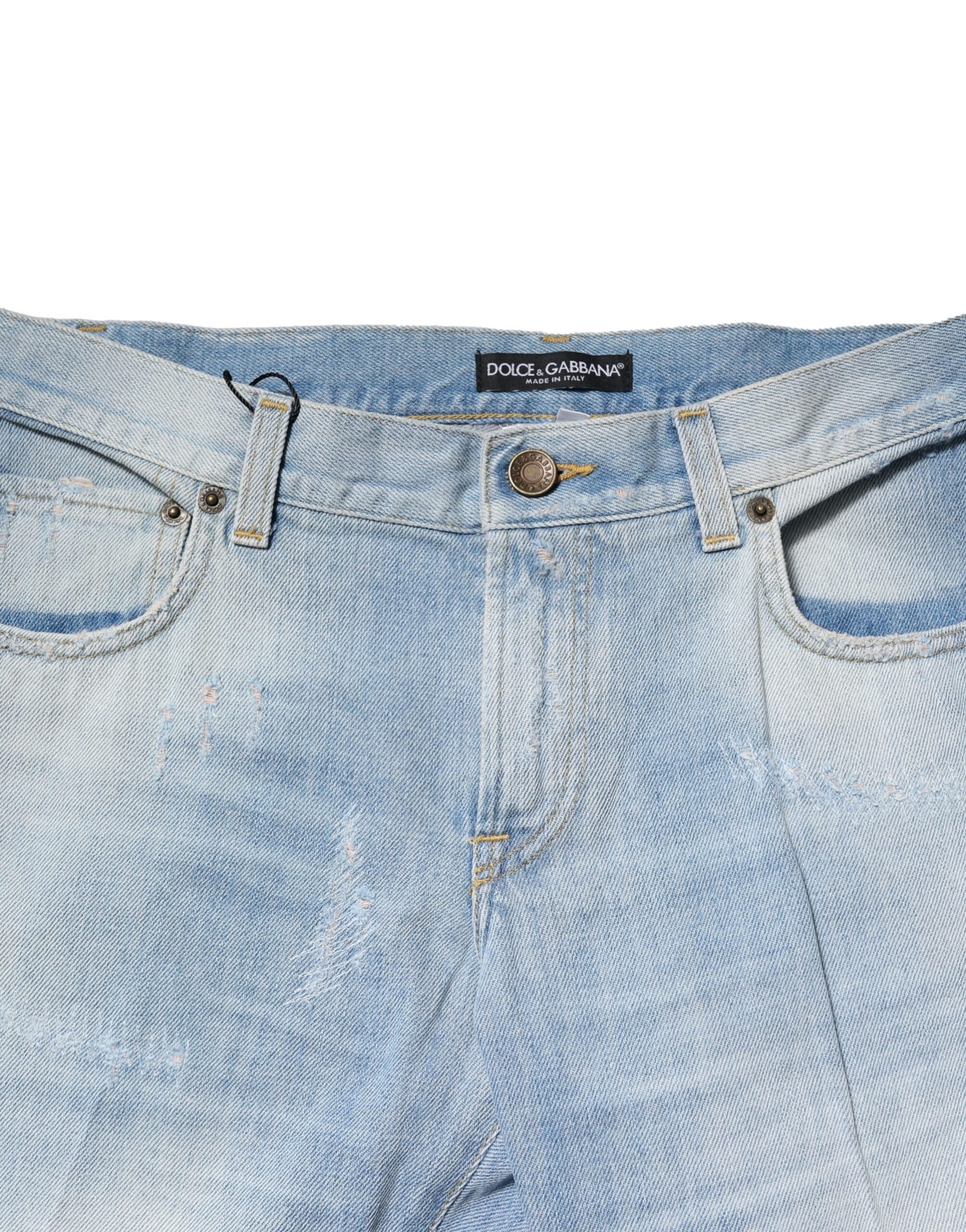 Jean coupe droite délavé bleu clair Dolce &amp; Gabbana