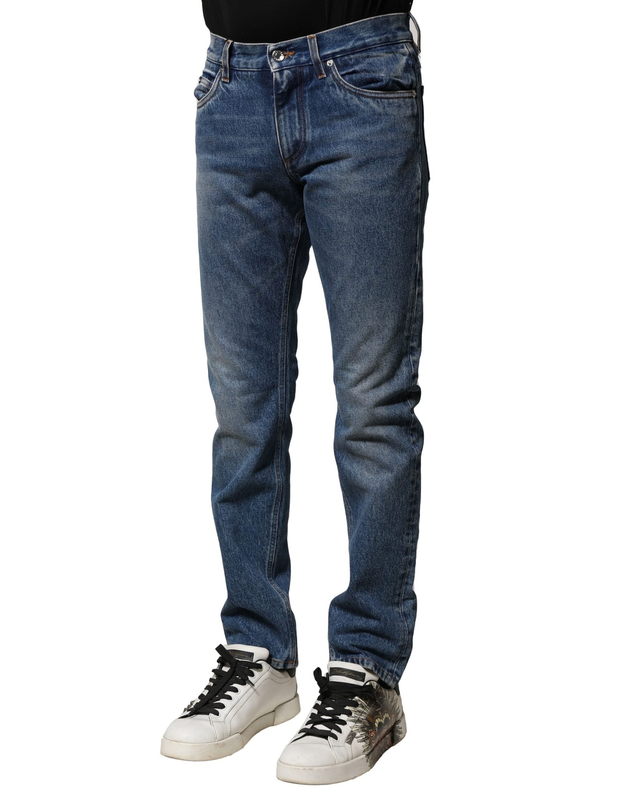 Jean slim en coton stretch bleu Dolce &amp; Gabbana pour homme