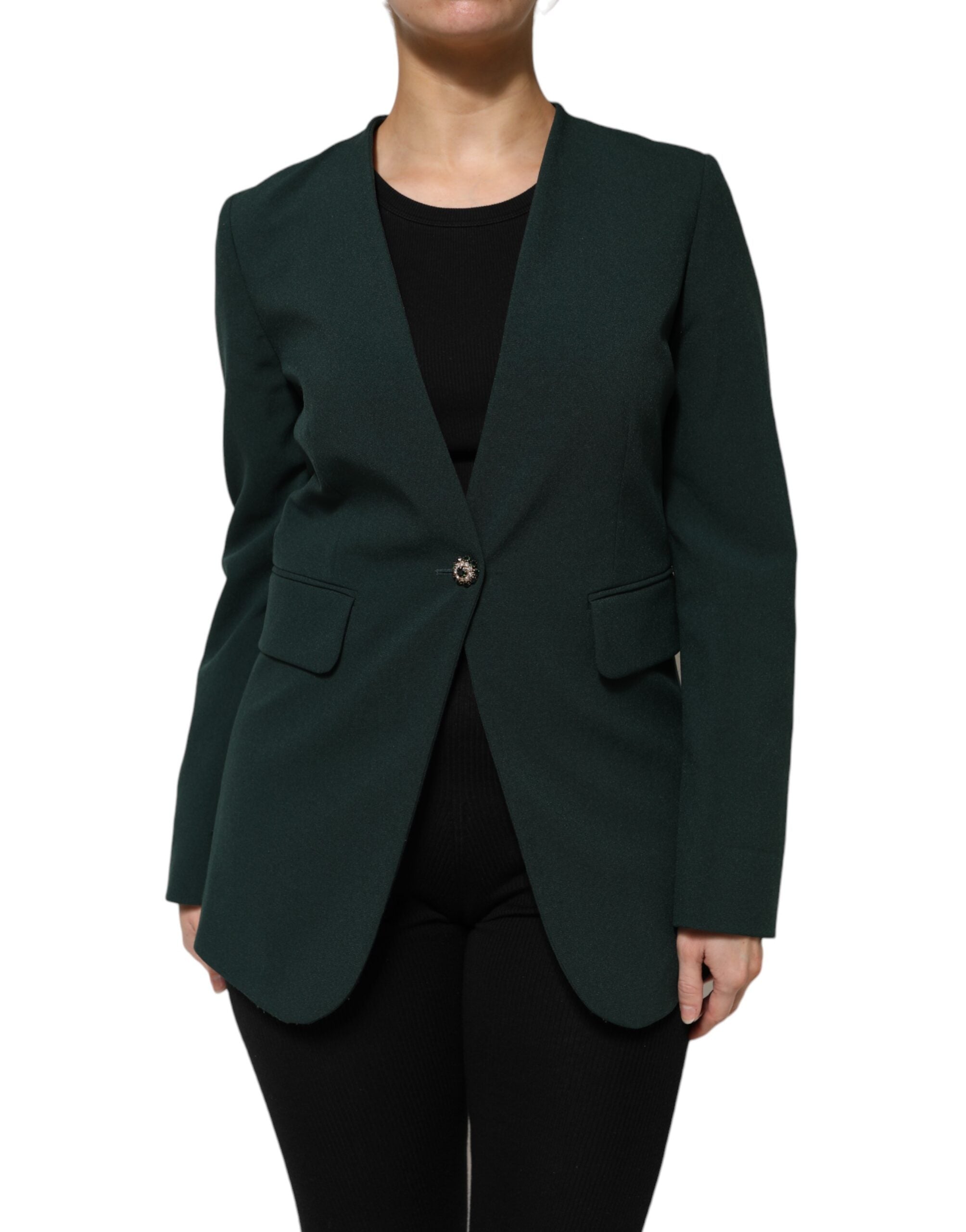 Veste manteau verte Maison Margiela à simple boutonnage et un bouton