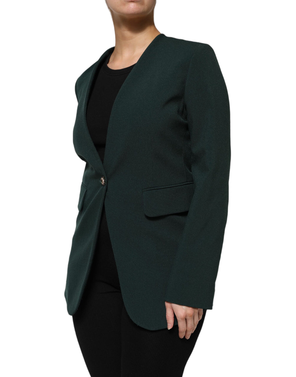 Veste manteau verte Maison Margiela à simple boutonnage et un bouton