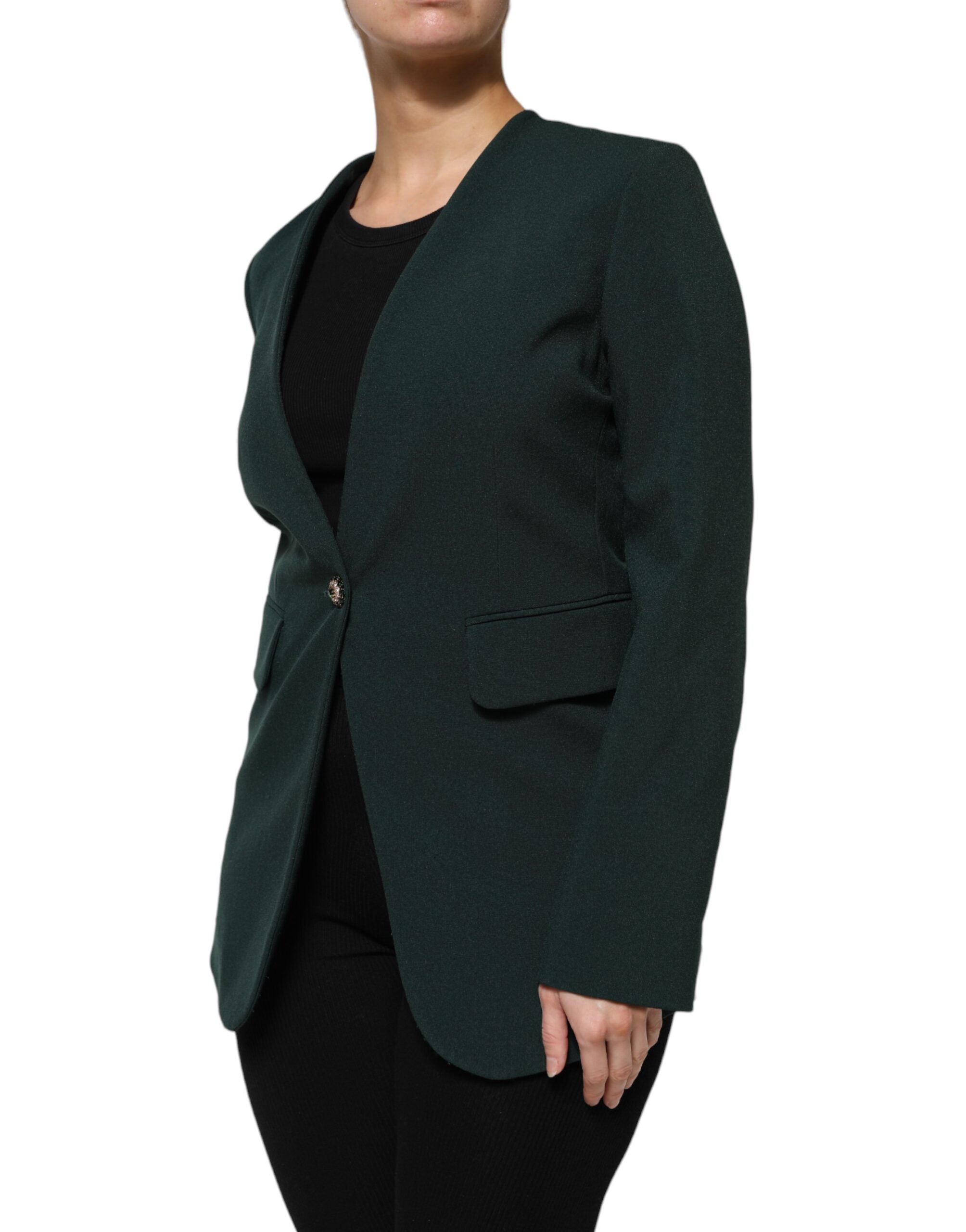 Veste manteau verte Maison Margiela à simple boutonnage et un bouton