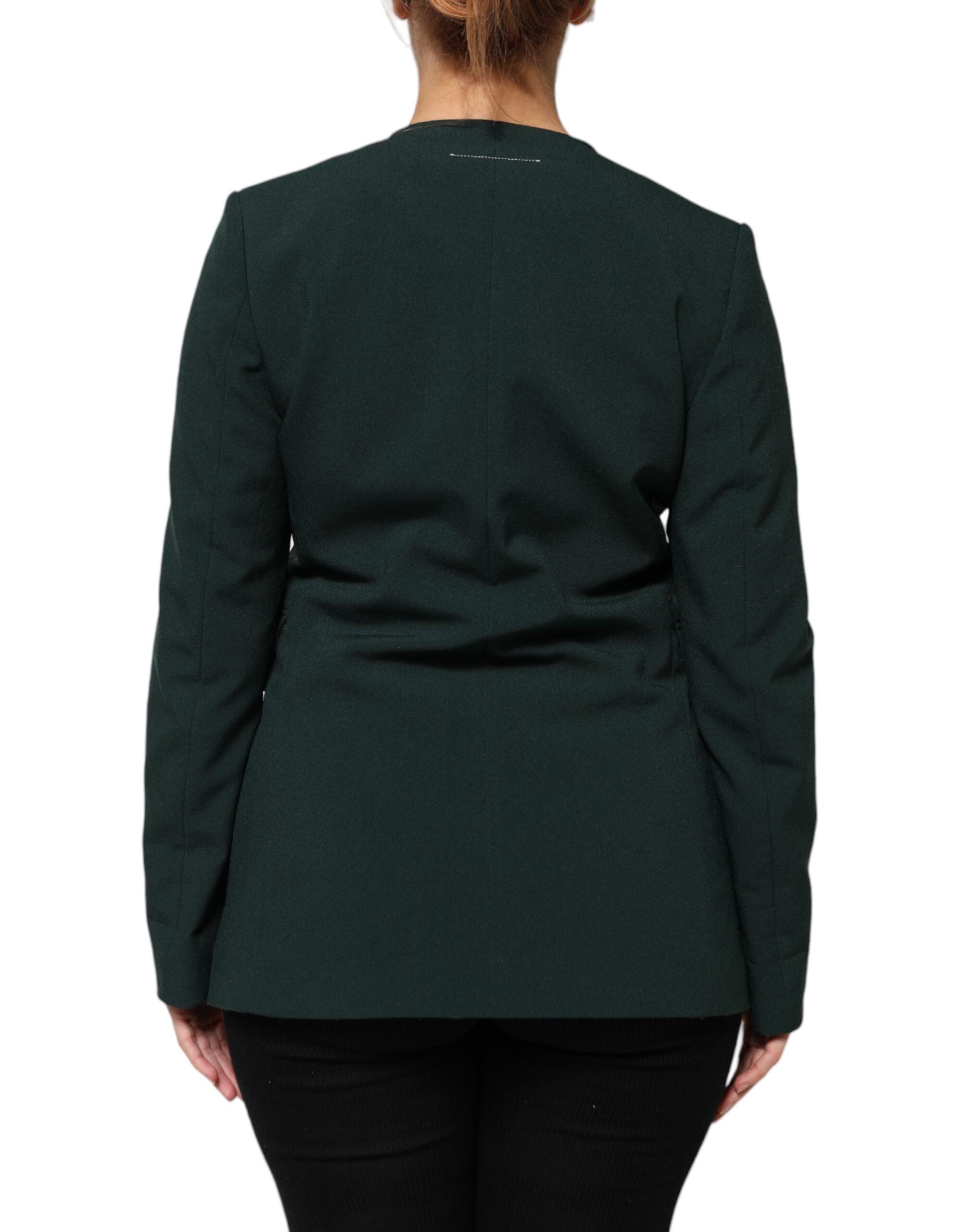 Veste manteau verte Maison Margiela à simple boutonnage et un bouton
