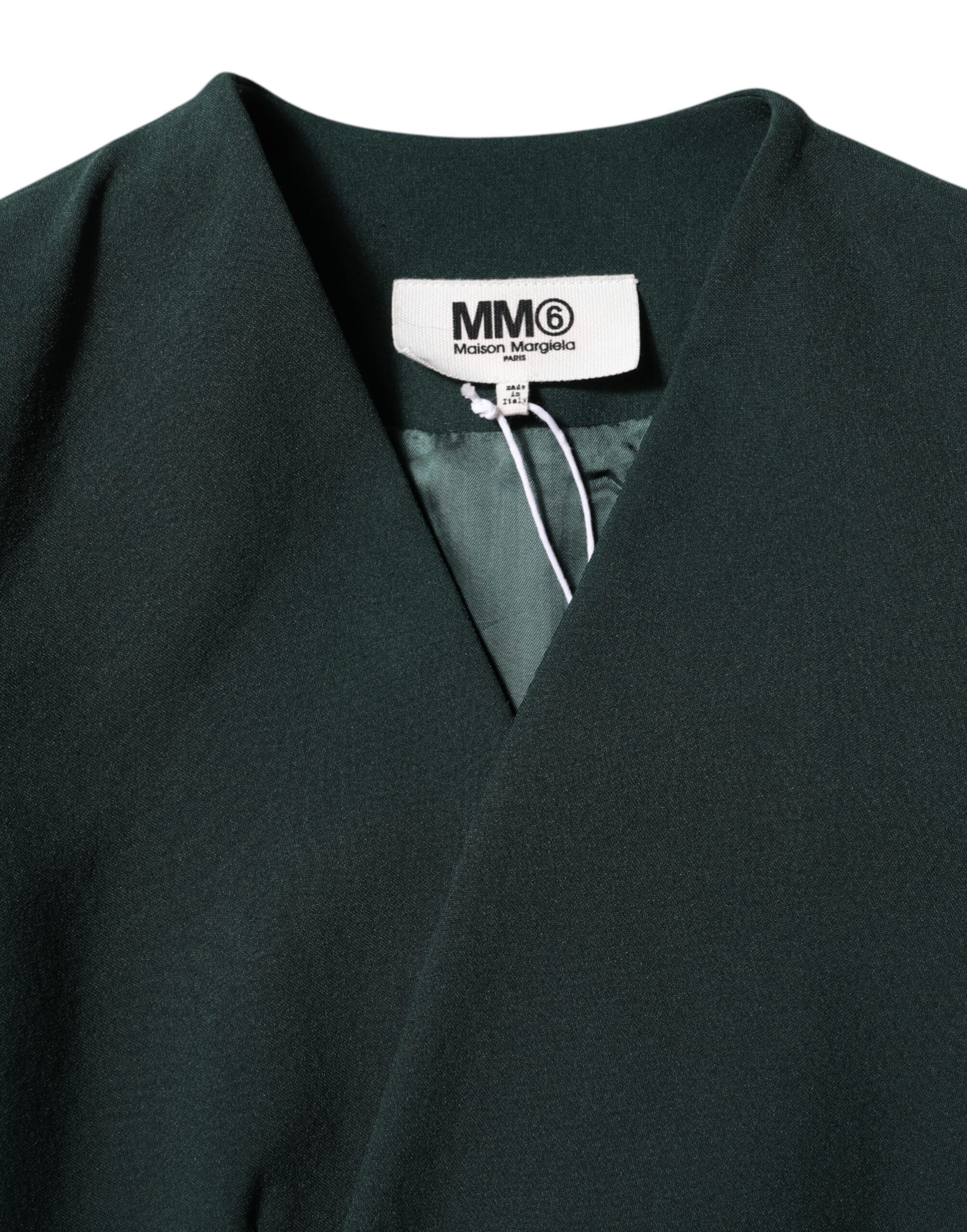 Veste manteau verte Maison Margiela à simple boutonnage et un bouton