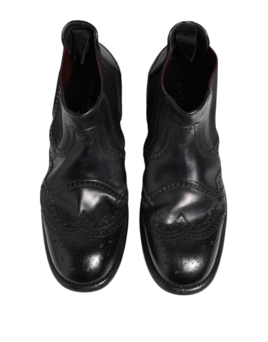 Dolce &amp; Gabbana – Schwarze Lederstiefeletten zum Hineinschlüpfen