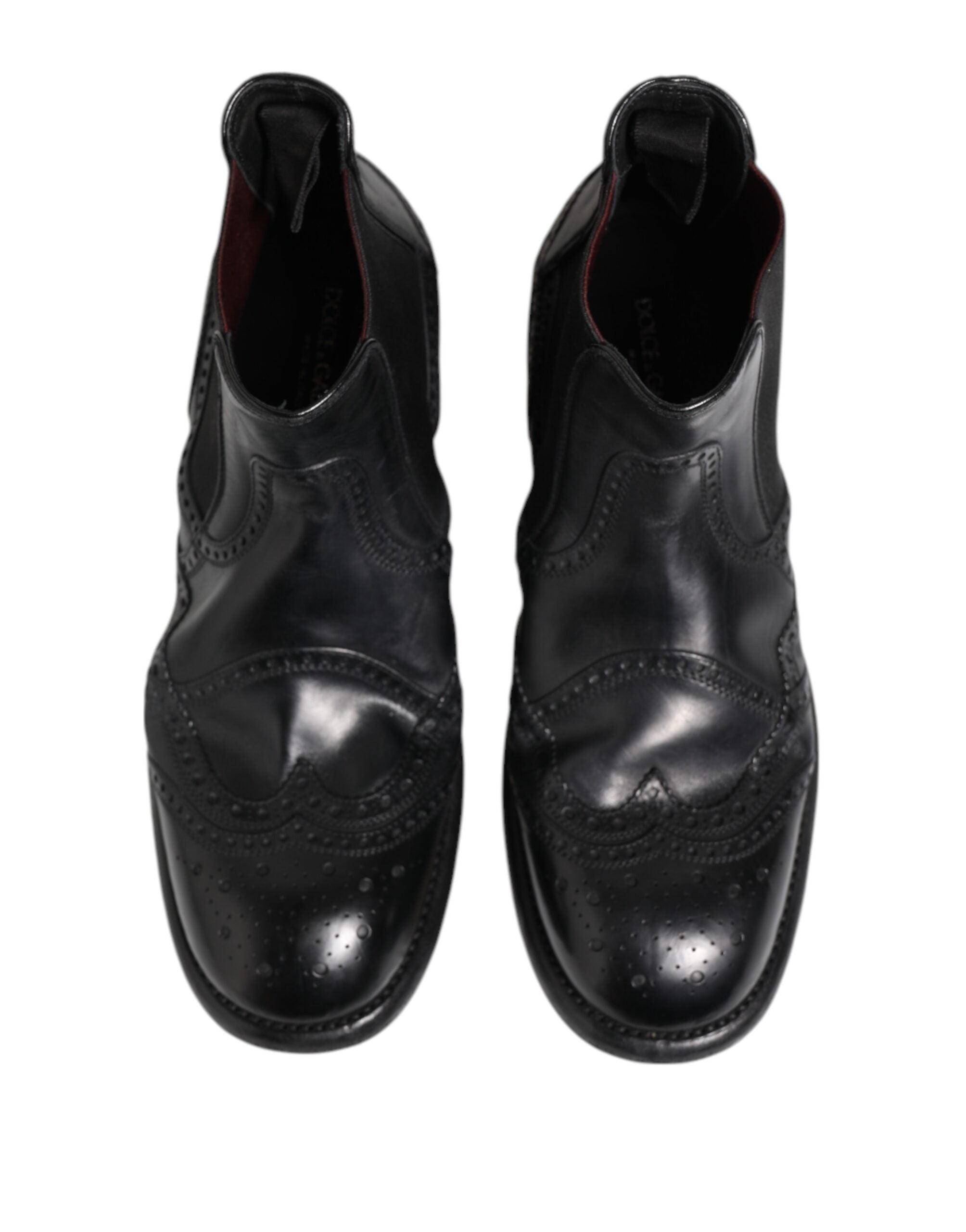 Dolce &amp; Gabbana – Schwarze Lederstiefeletten zum Hineinschlüpfen