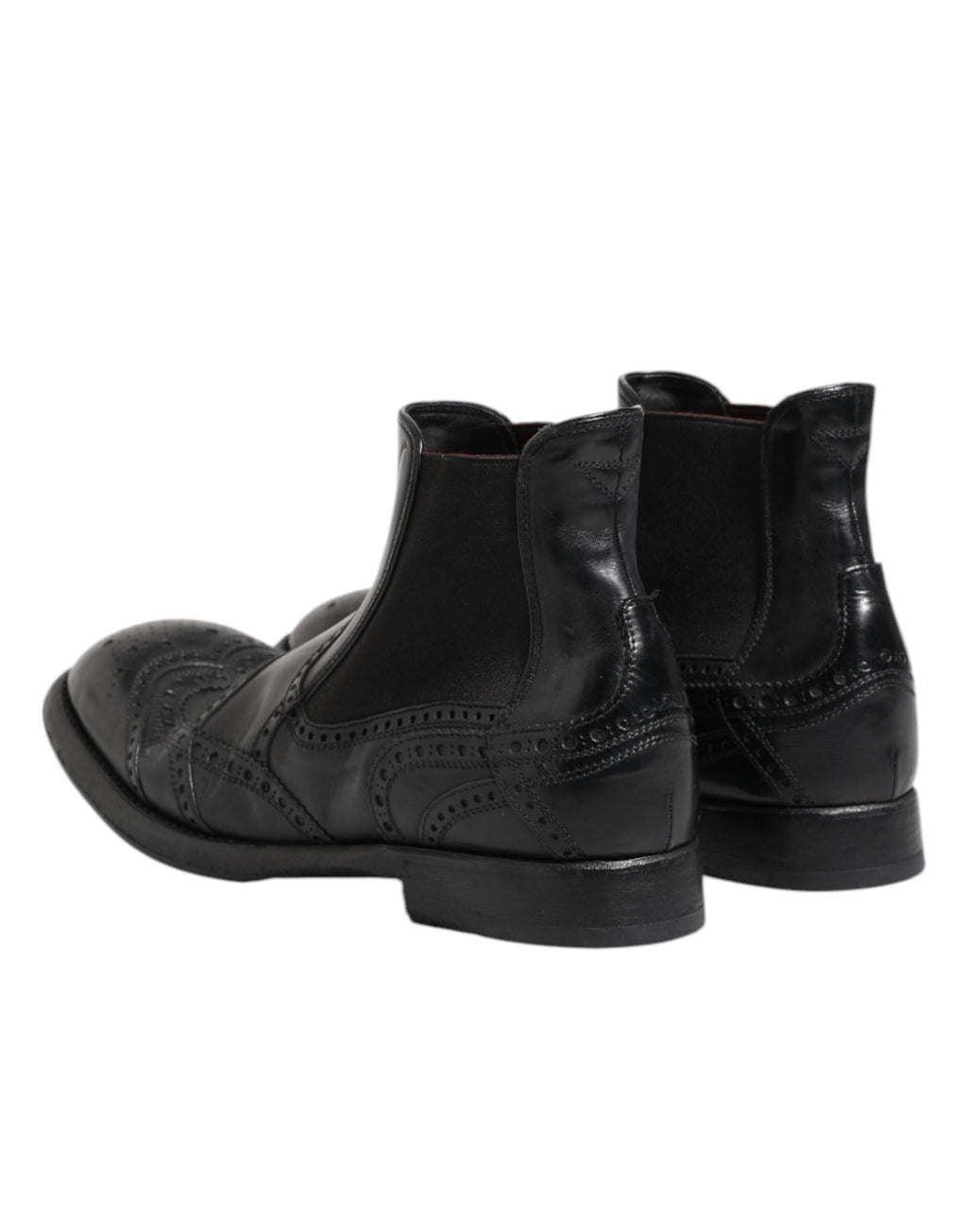 Dolce &amp; Gabbana – Schwarze Lederstiefeletten zum Hineinschlüpfen