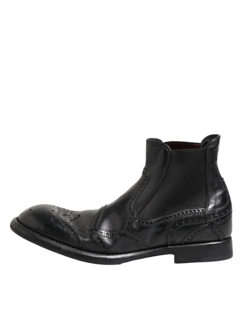 Dolce &amp; Gabbana – Schwarze Lederstiefeletten zum Hineinschlüpfen