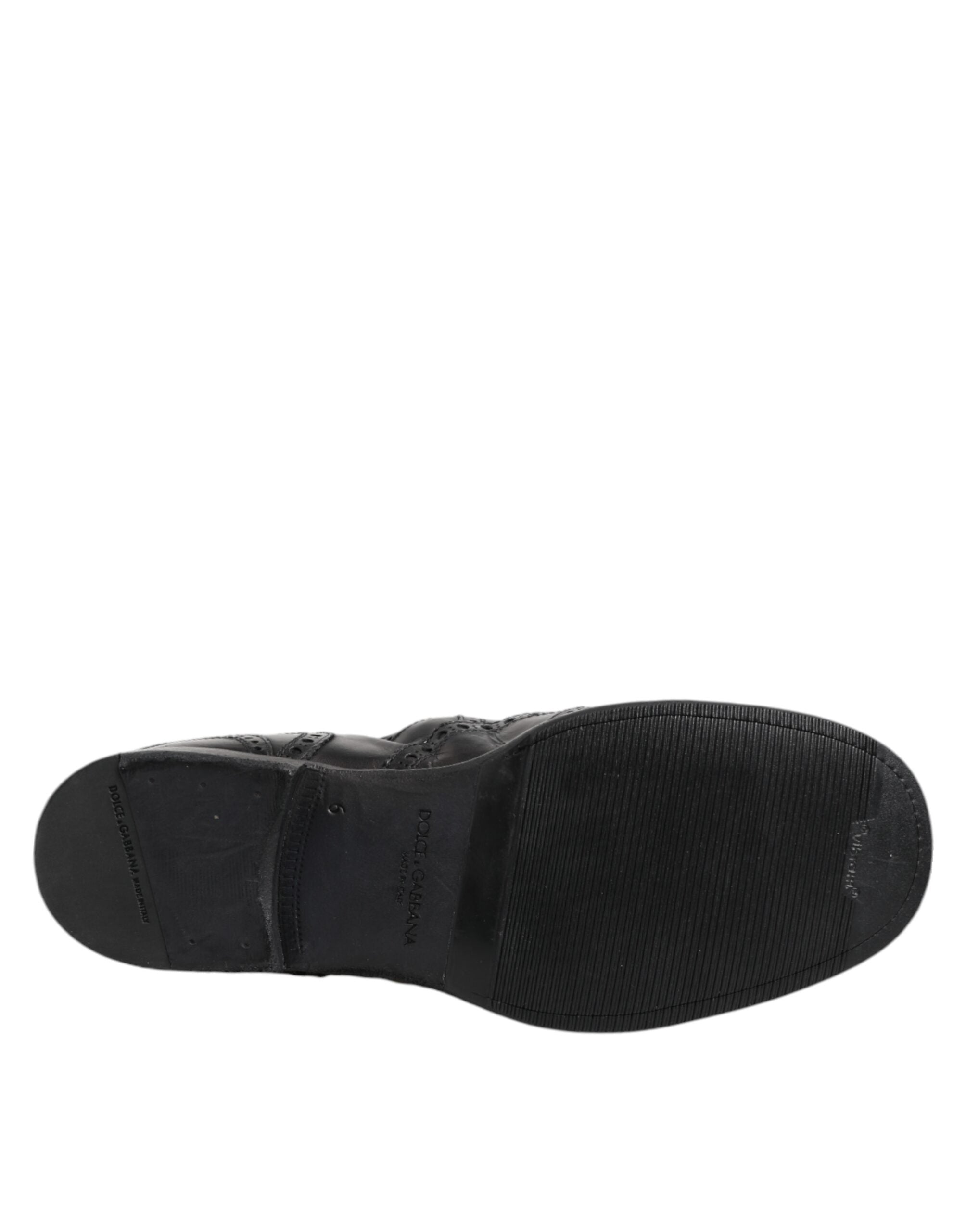 Dolce &amp; Gabbana – Schwarze Lederstiefeletten zum Hineinschlüpfen