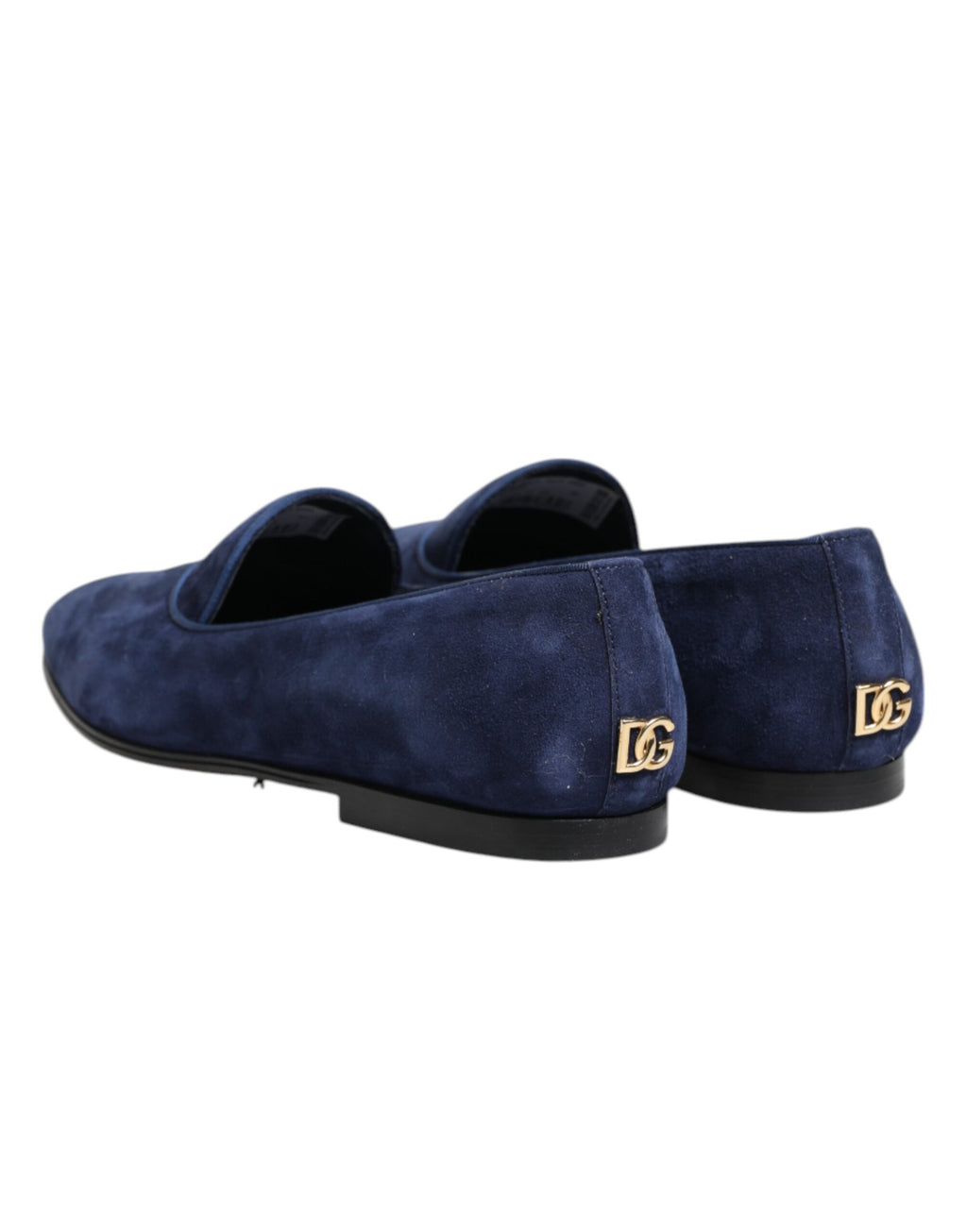 Mocassins Dolce &amp; Gabbana en velours bleu avec logo DG, chaussures habillées