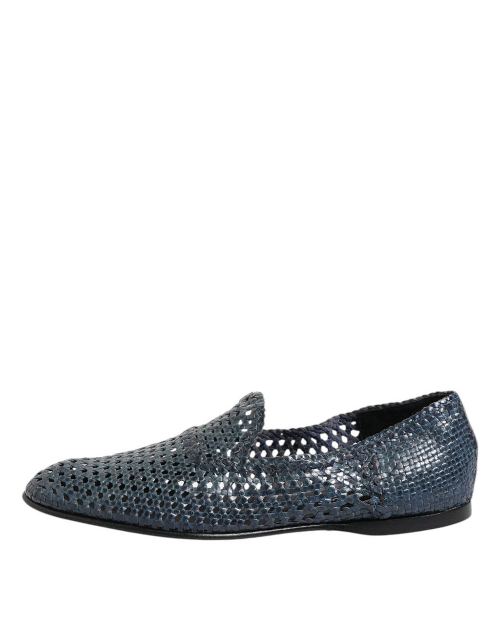 Mocassins à enfiler en cuir tressé bleu Dolce &amp; Gabbana
