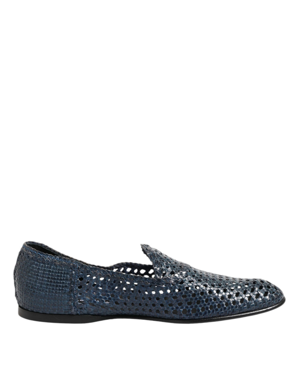 Mocassins à enfiler en cuir tressé bleu Dolce &amp; Gabbana