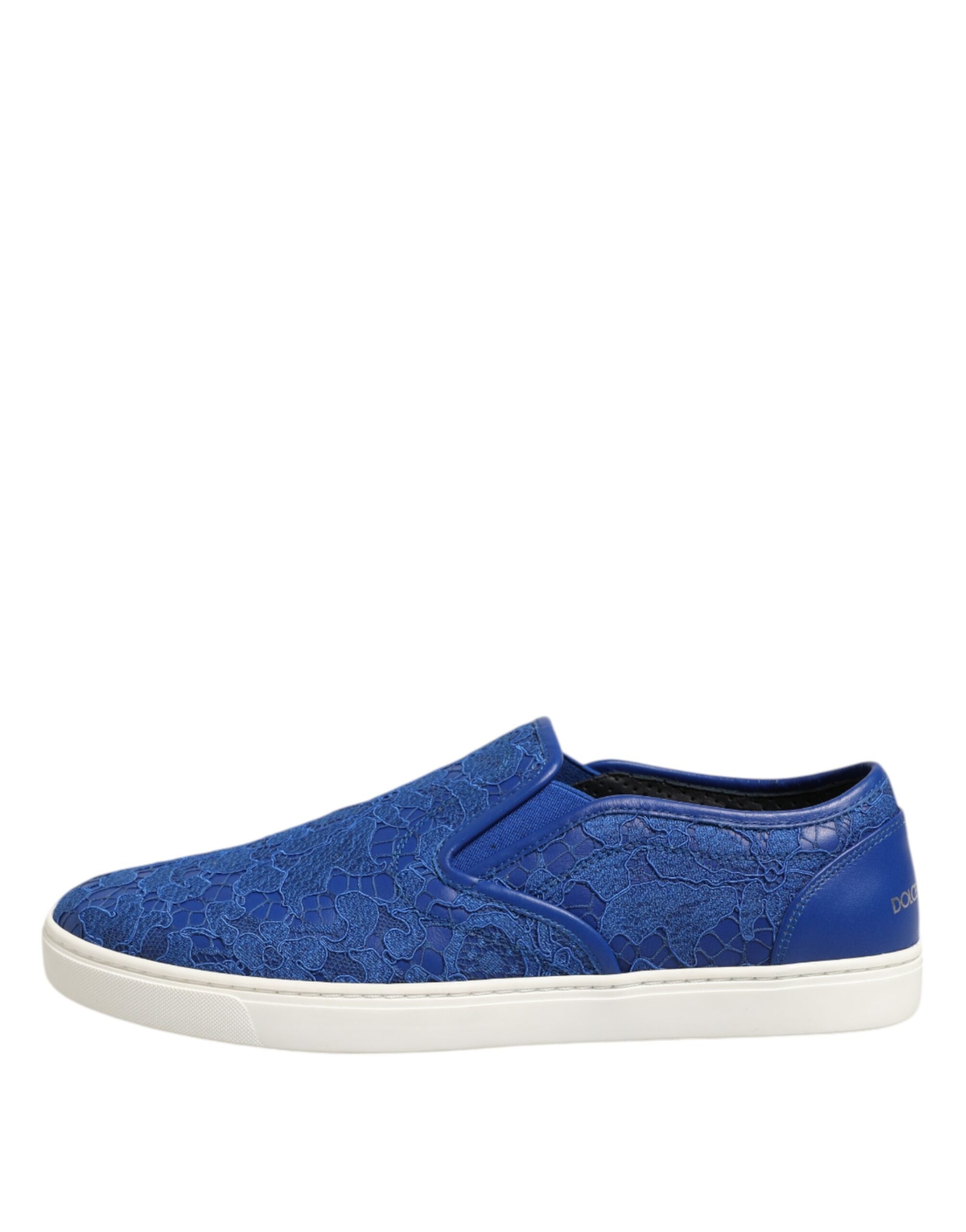 Dolce &amp; Gabbana – Slip-On-Sneaker aus blauem Leder mit Schnürung