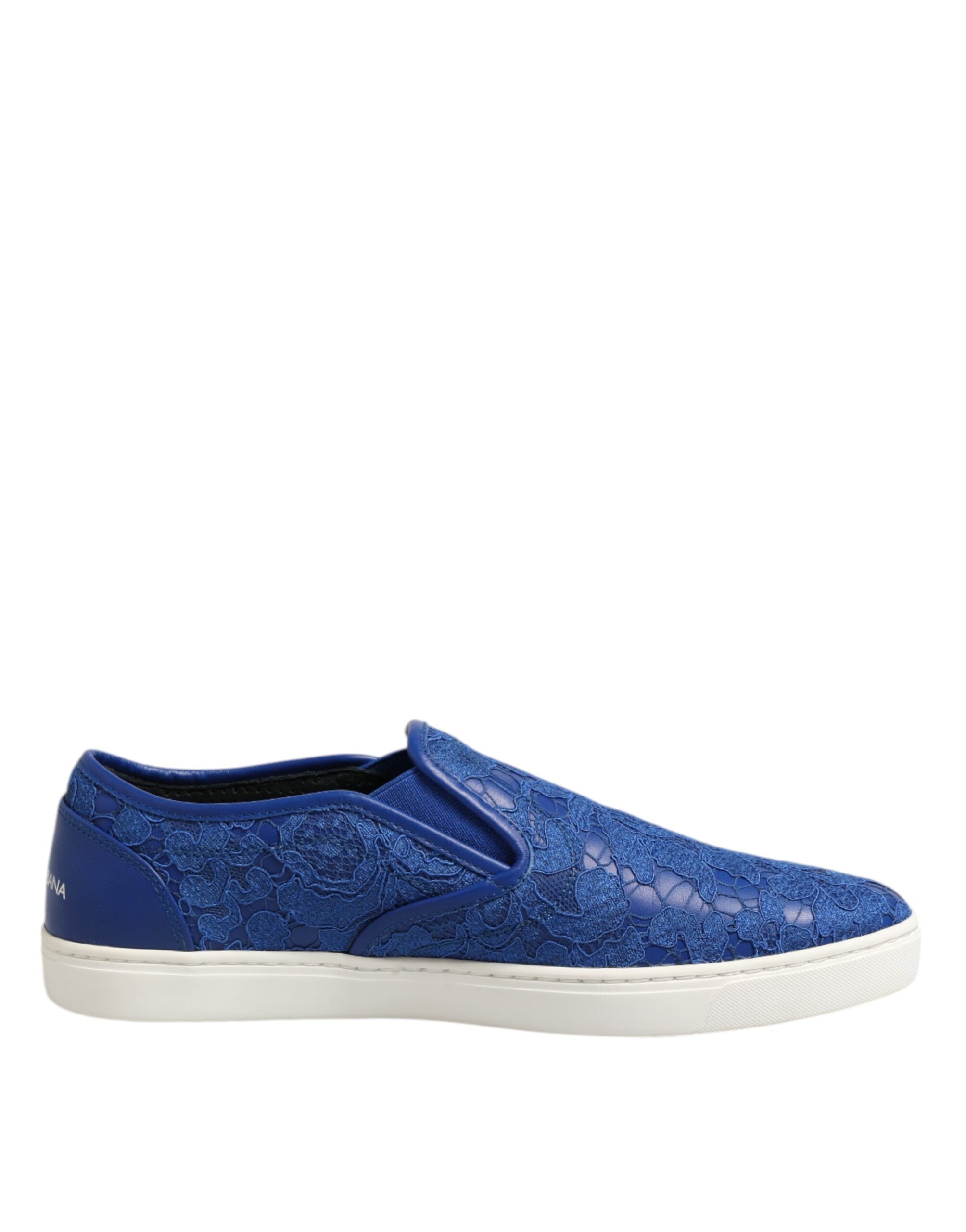 Dolce &amp; Gabbana – Slip-On-Sneaker aus blauem Leder mit Schnürung