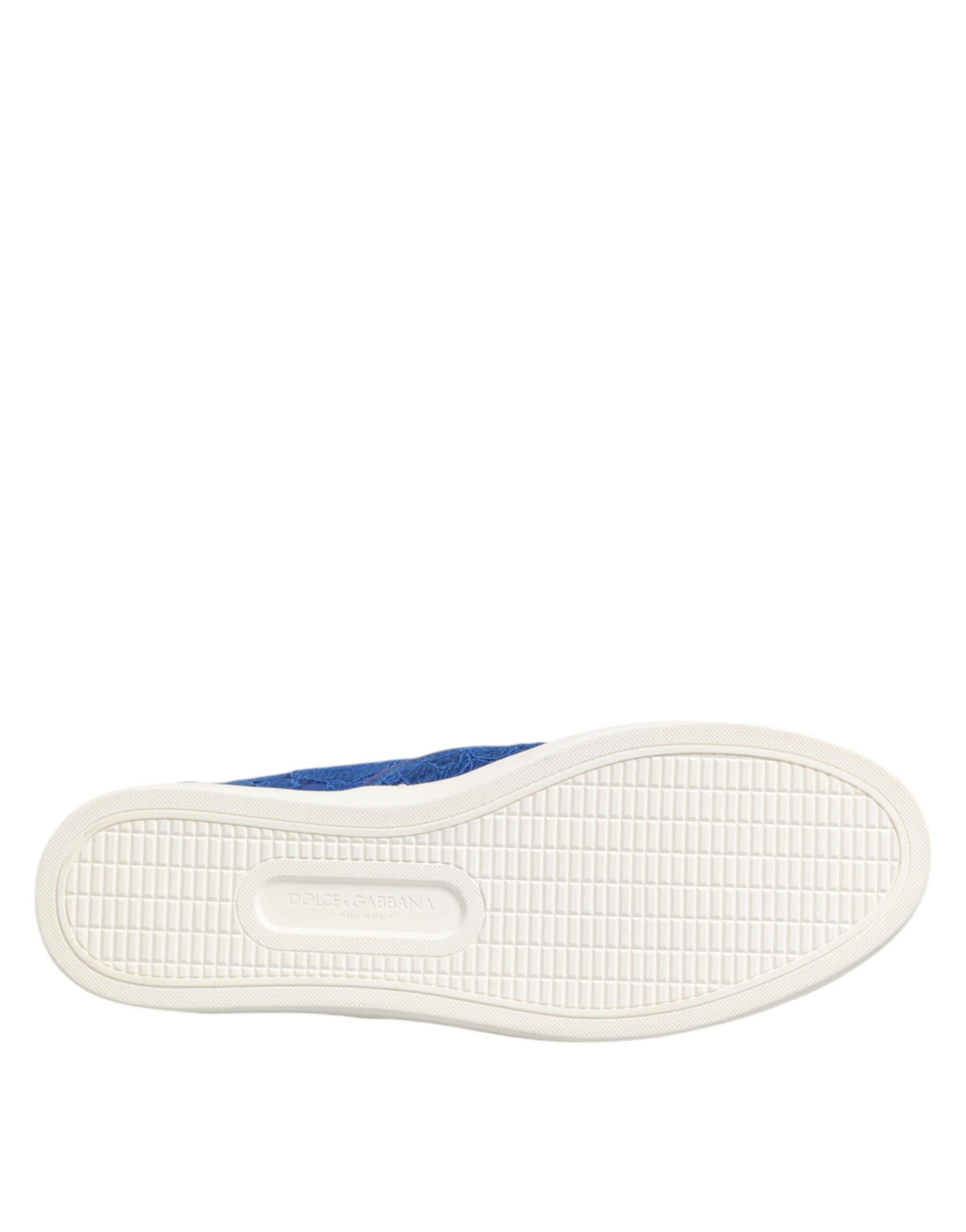 Dolce &amp; Gabbana – Slip-On-Sneaker aus blauem Leder mit Schnürung