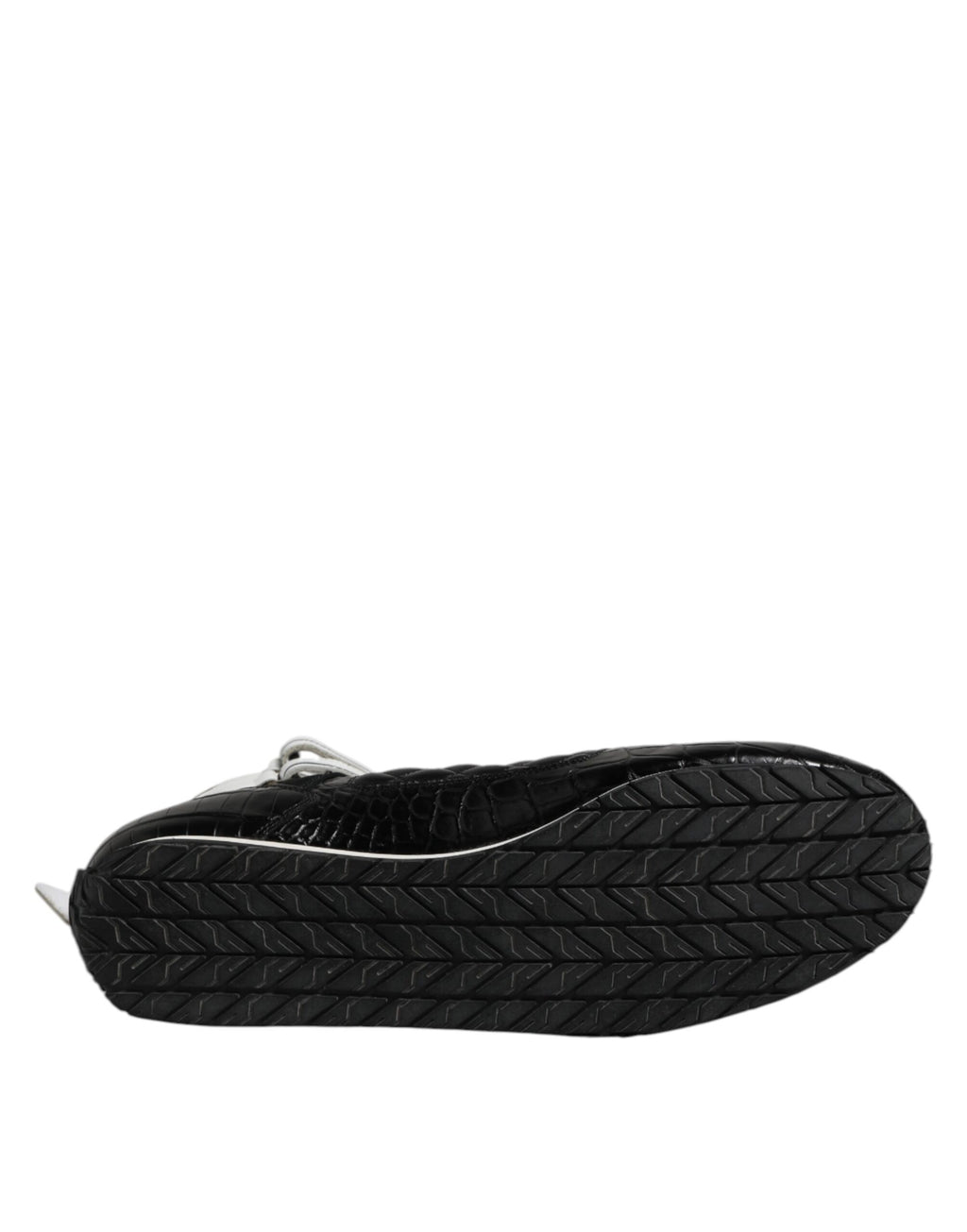 Dolce &amp; Gabbana – Schwarze, gesteppte Sneakers aus Leder mit Schnürung
