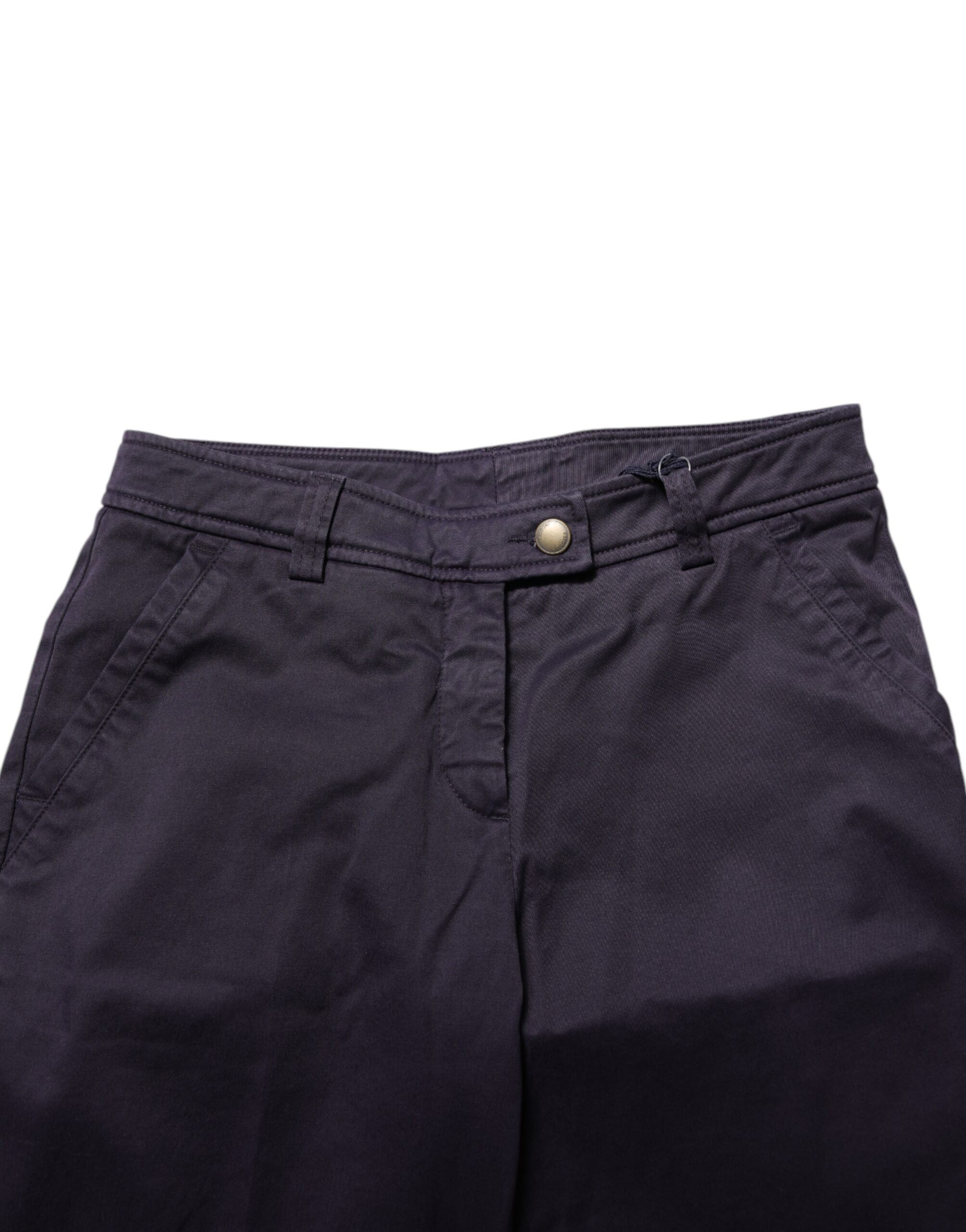 Pantalon droit décontracté taille moyenne violet foncé Incotex