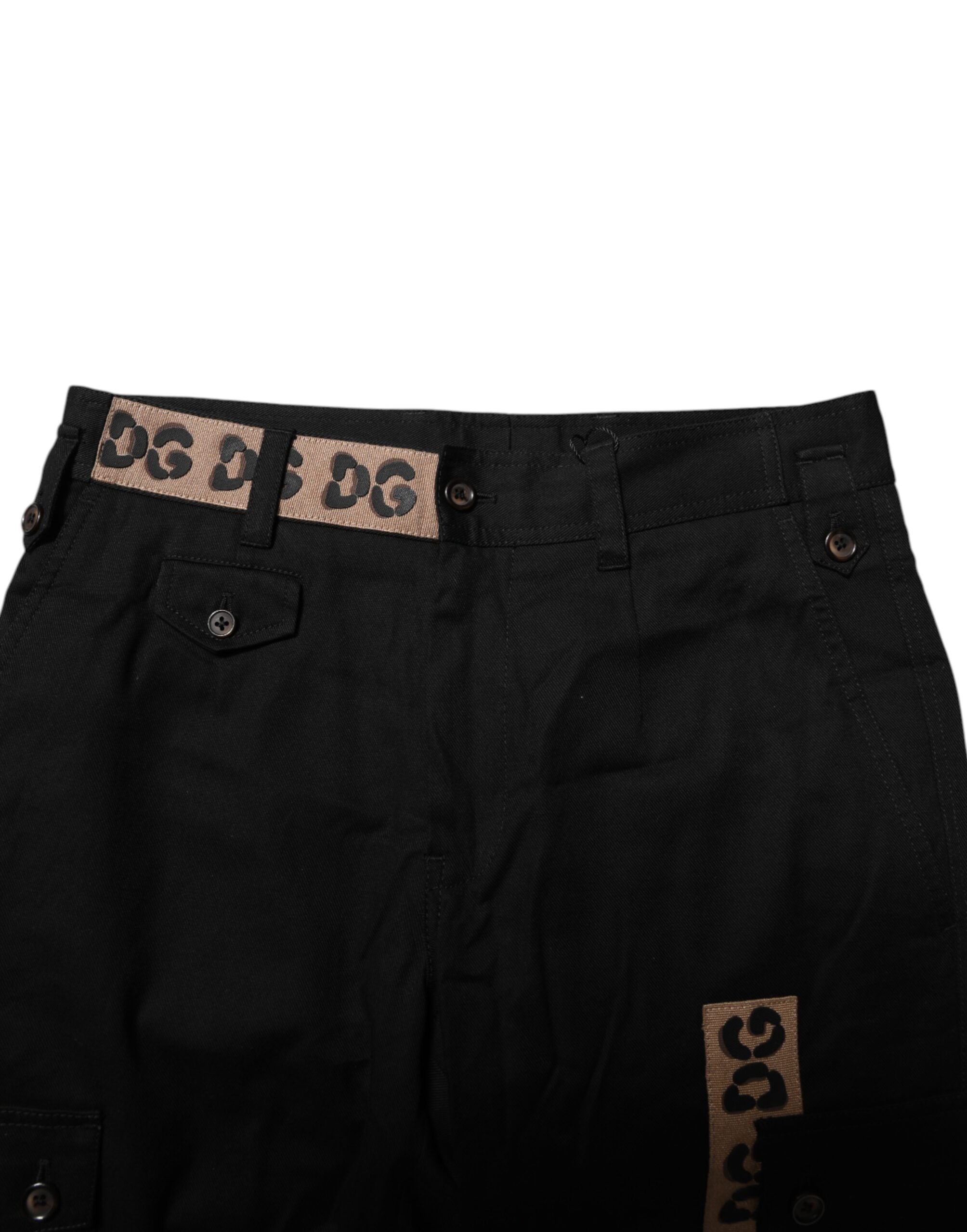 Pantalon cargo décontracté en coton noir Dolce &amp; Gabbana