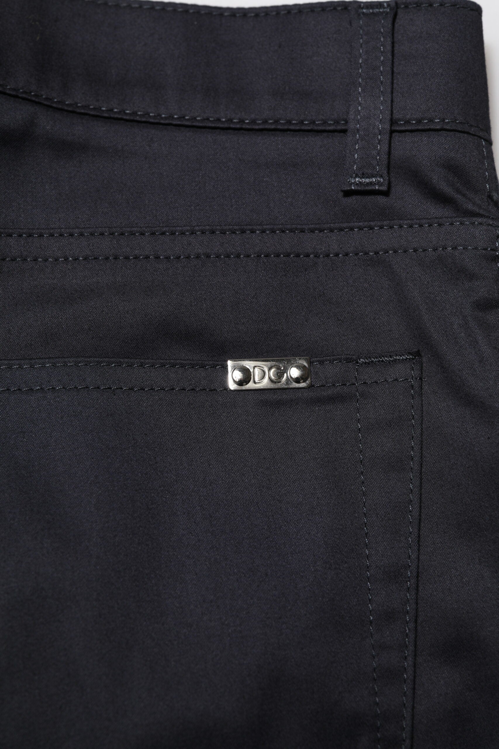 Pantalon skinny taille moyenne en coton noir Dolce &amp; Gabbana