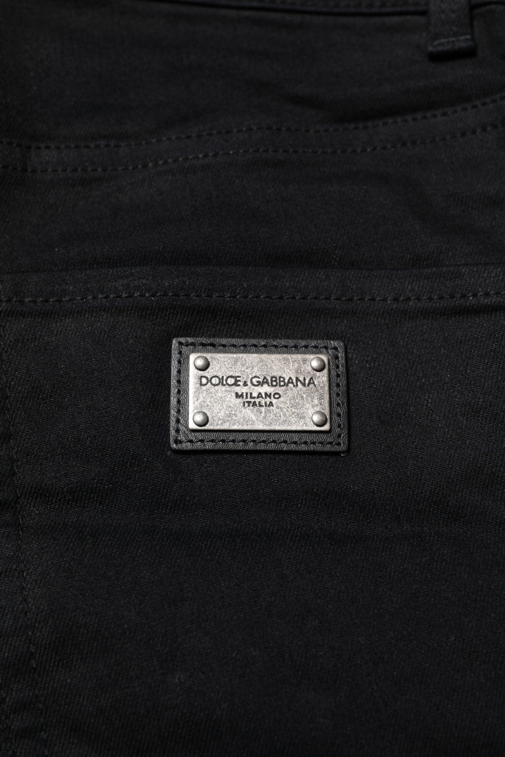 Jean skinny en coton noir Dolce &amp; Gabbana