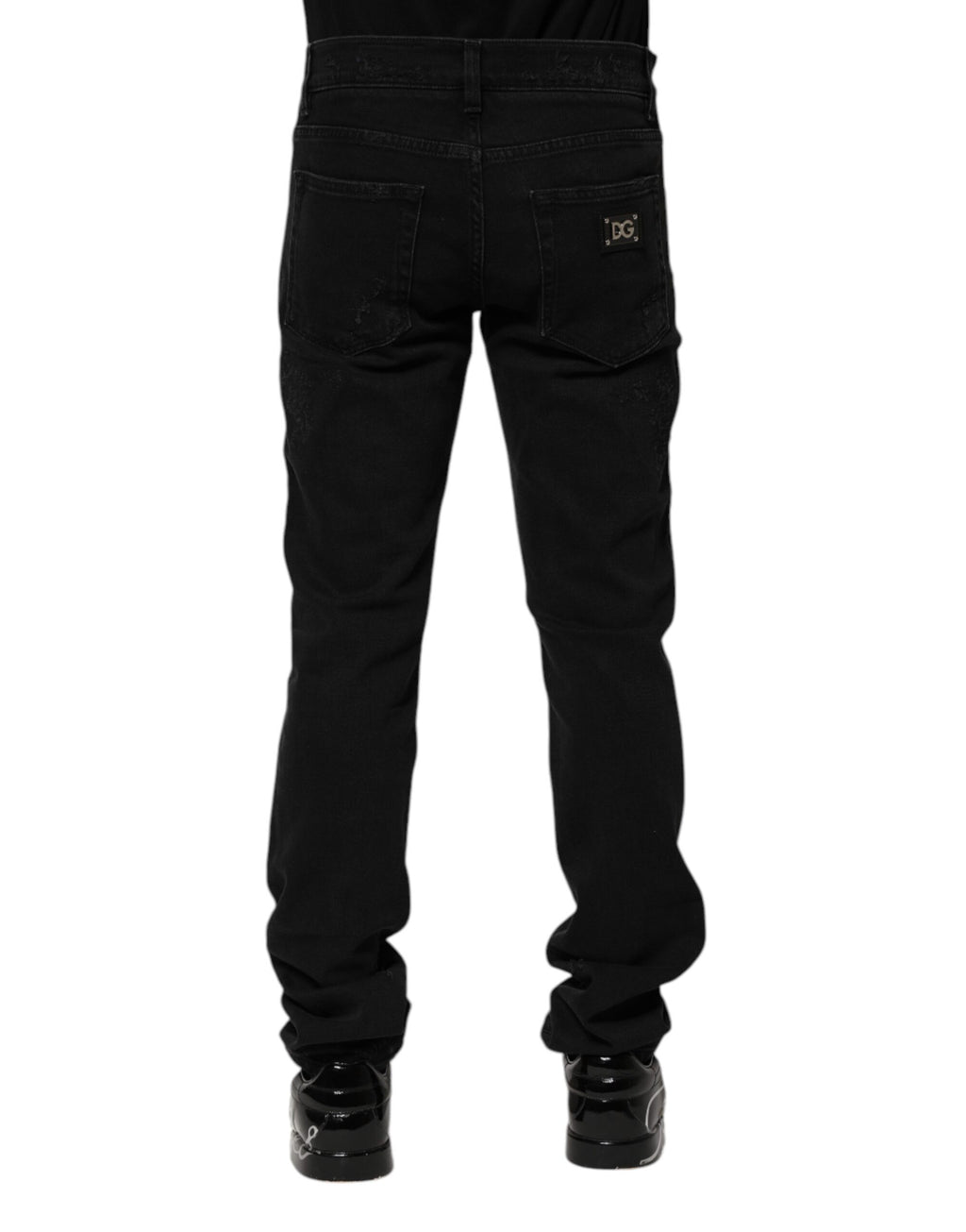 Jean skinny en coton noir Dolce &amp; Gabbana pour homme