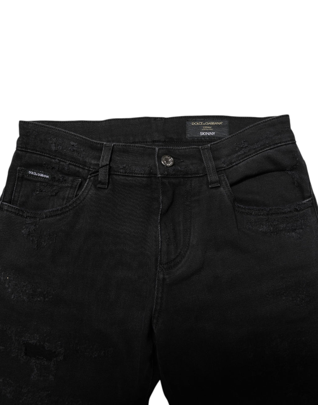 Jean skinny en coton noir Dolce &amp; Gabbana pour homme
