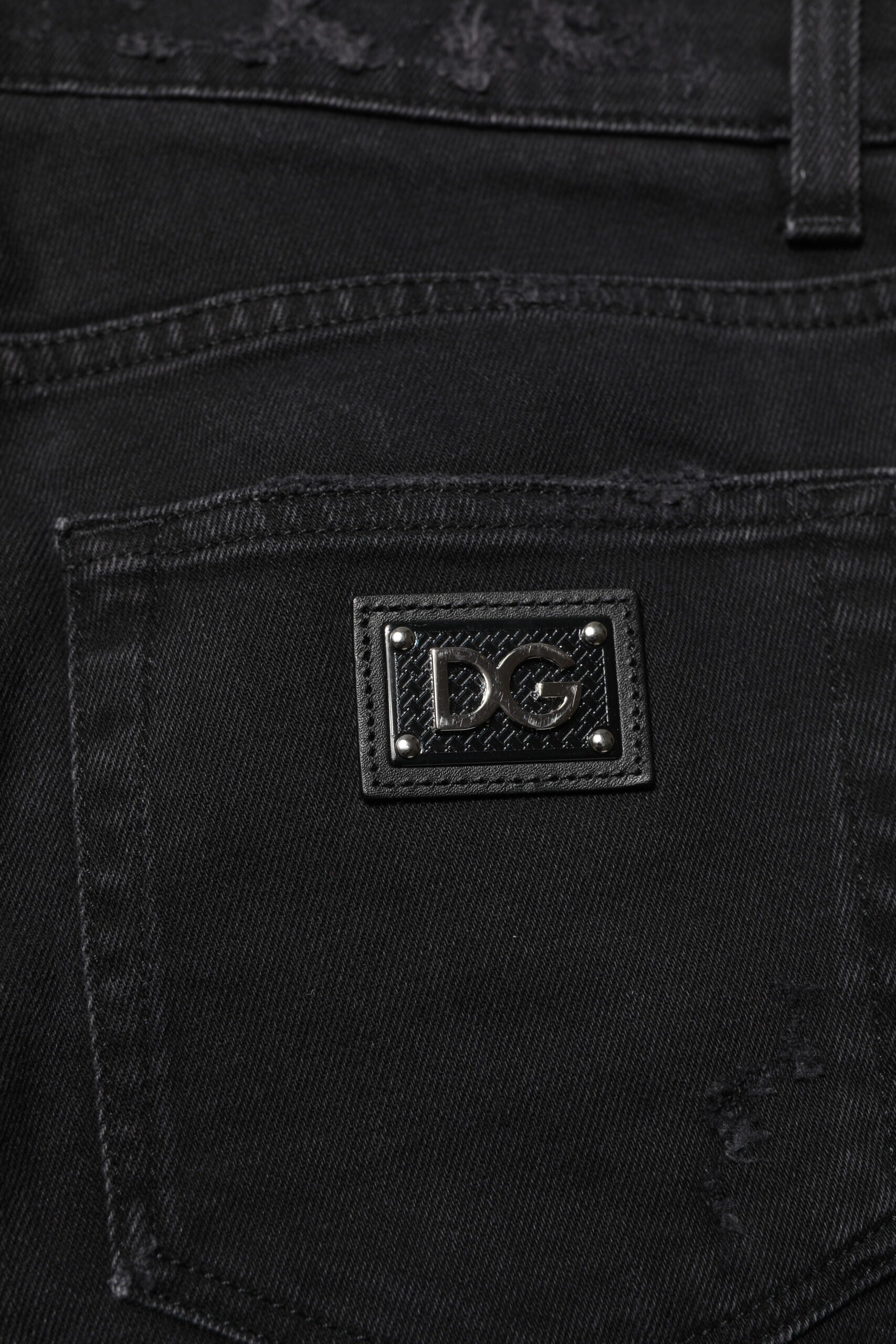 Jean skinny en coton noir Dolce &amp; Gabbana pour homme