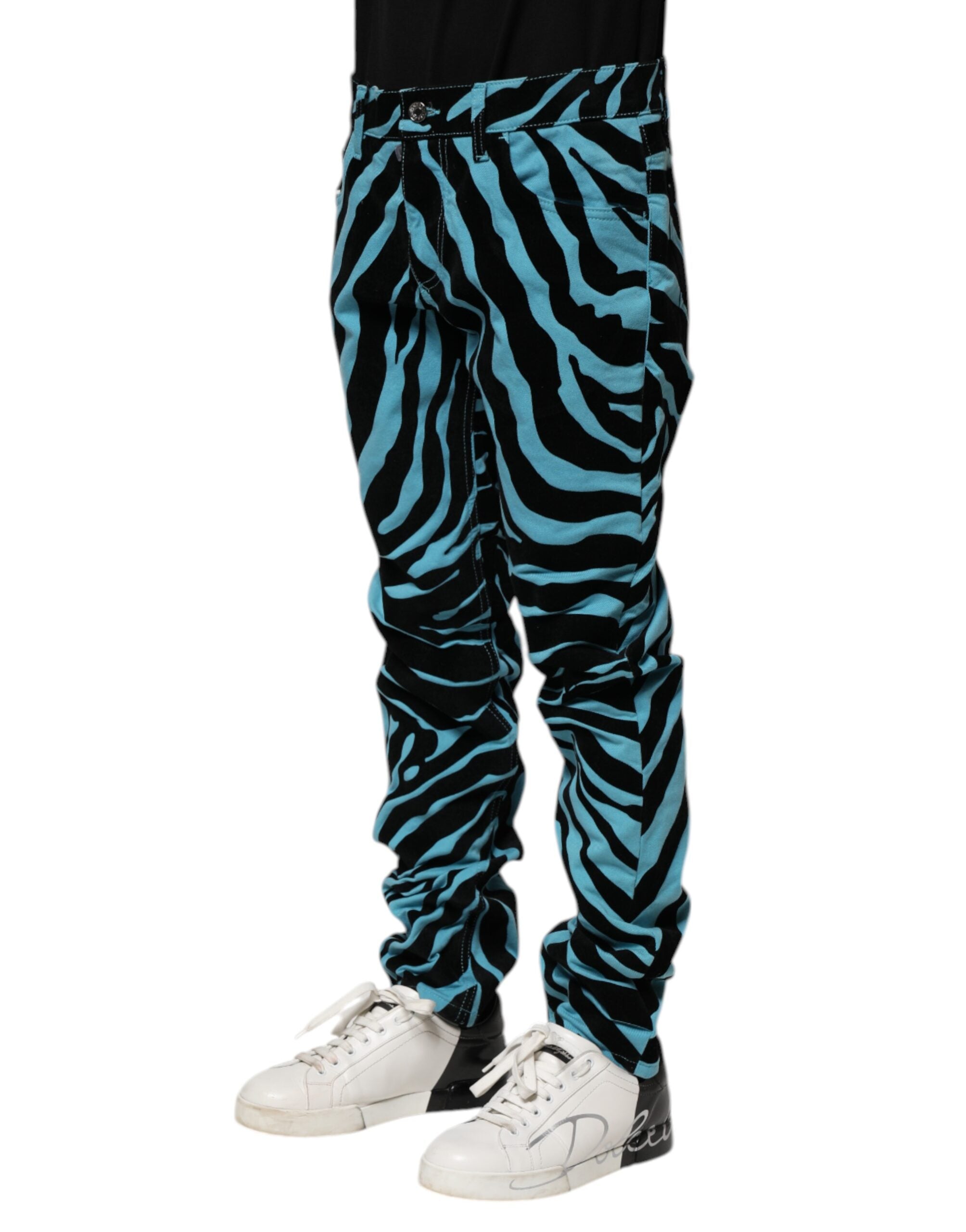 Jean skinny à rayures bleues et noires Dolce &amp; Gabbana