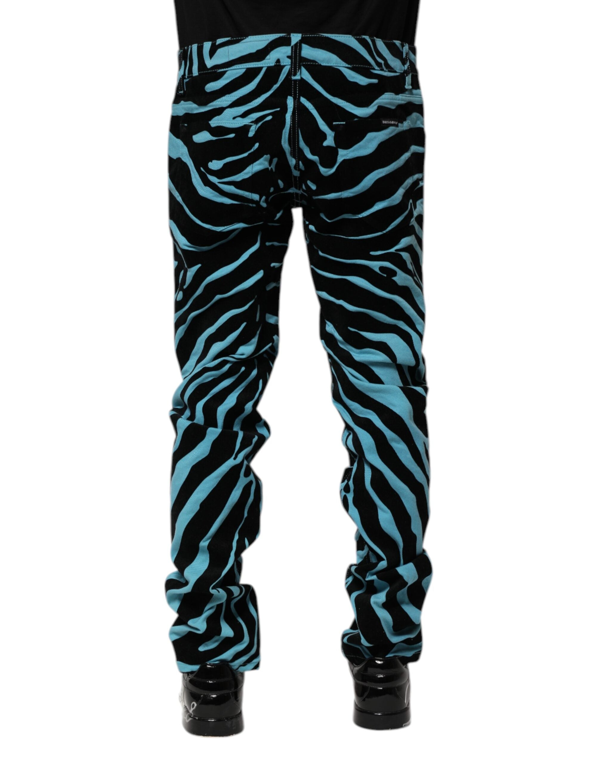 Jean skinny à rayures bleues et noires Dolce &amp; Gabbana