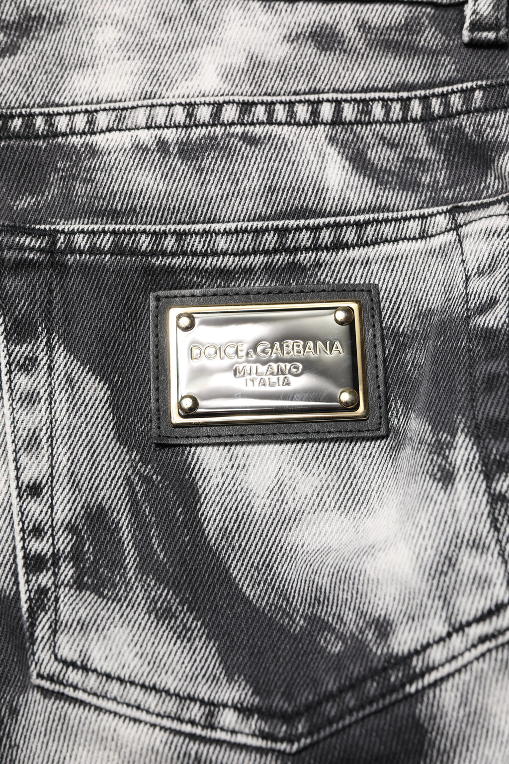 Jean droit en denim noir tie-dye Dolce &amp; Gabbana