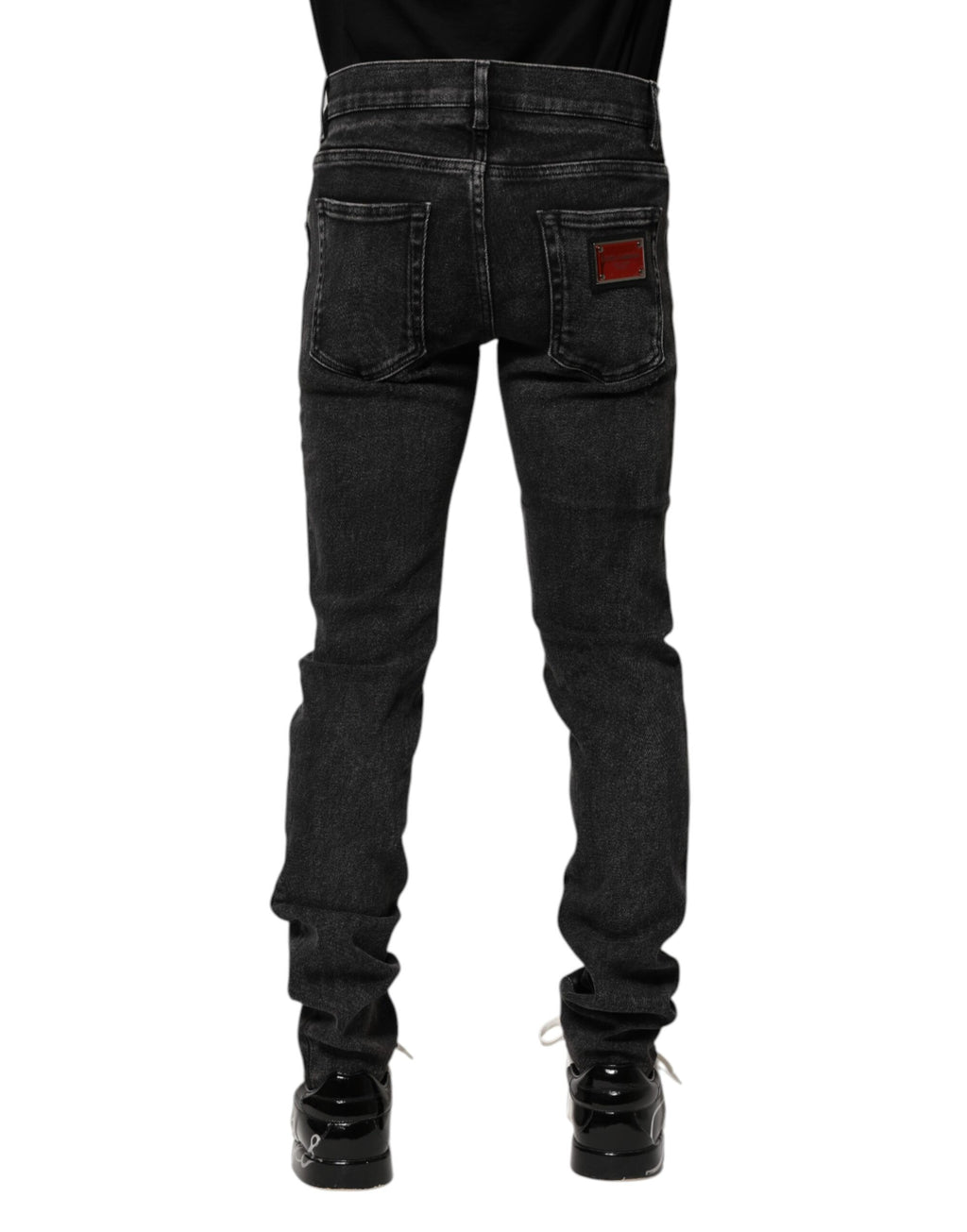 Jean skinny en coton noir Dolce &amp; Gabbana pour homme