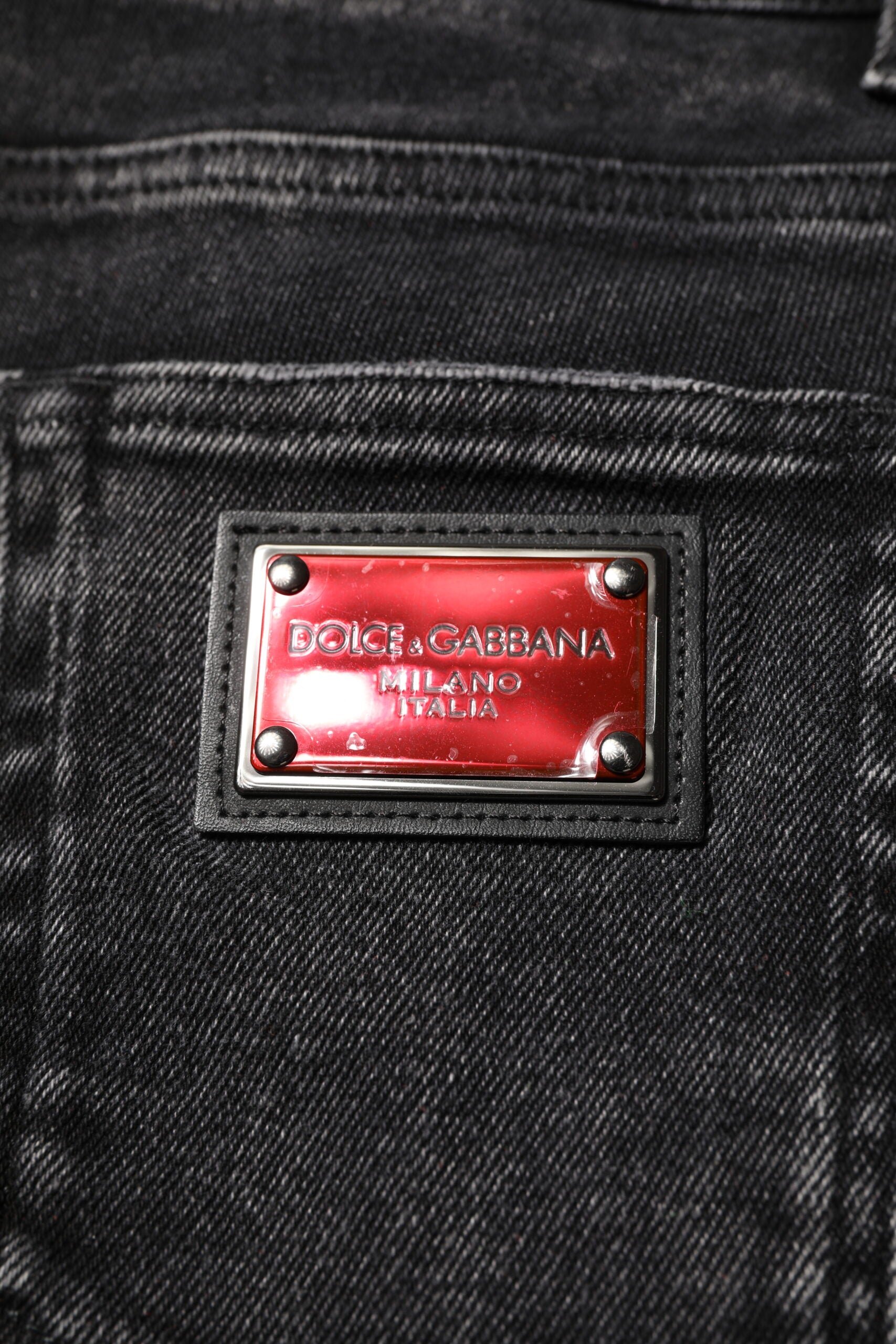 Jean skinny en coton noir Dolce &amp; Gabbana pour homme