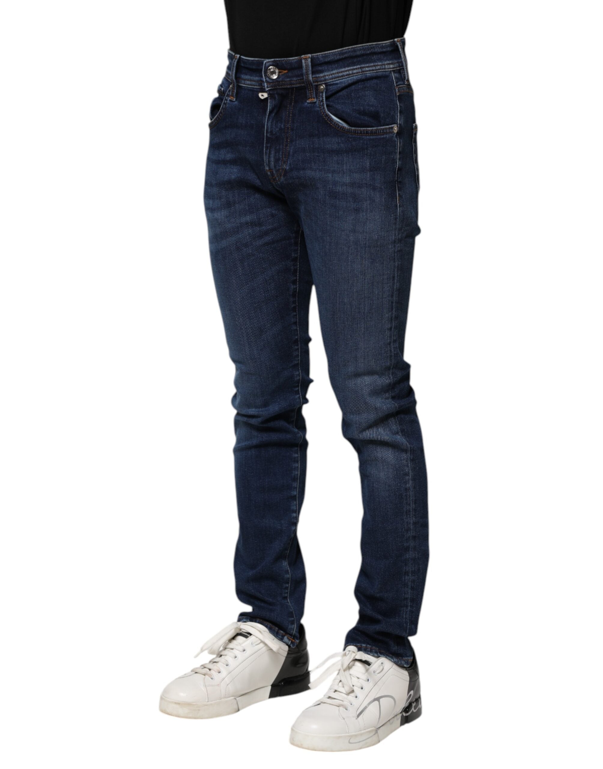 Jean skinny en coton bleu foncé Dolce &amp; Gabbana