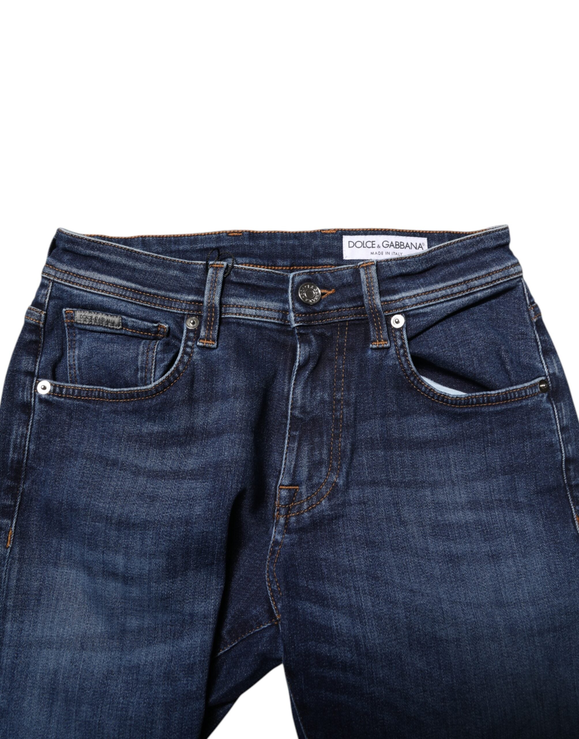 Jean skinny en coton bleu foncé Dolce &amp; Gabbana