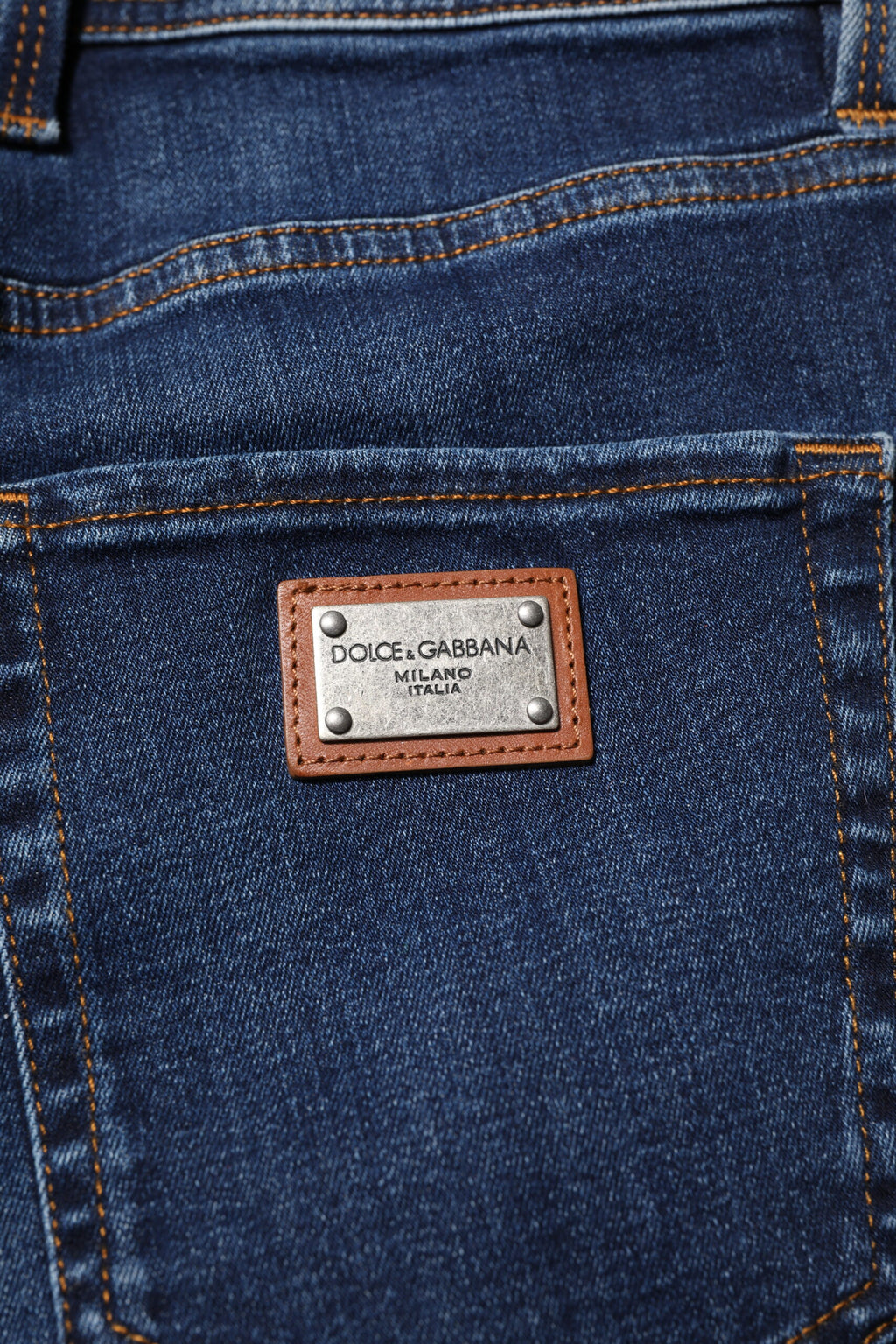Jean skinny en coton bleu foncé Dolce &amp; Gabbana