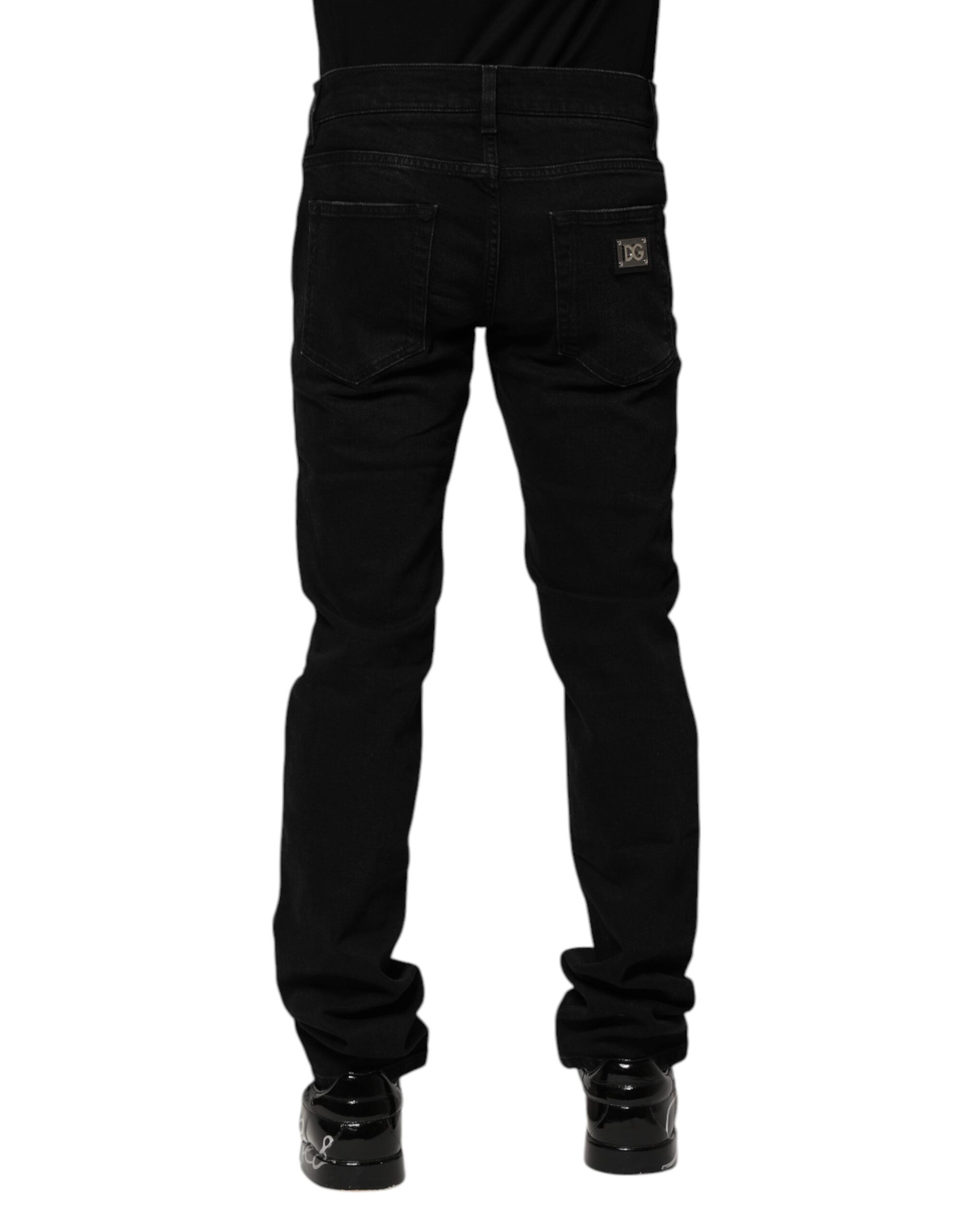 Jean skinny en coton noir Dolce &amp; Gabbana pour homme