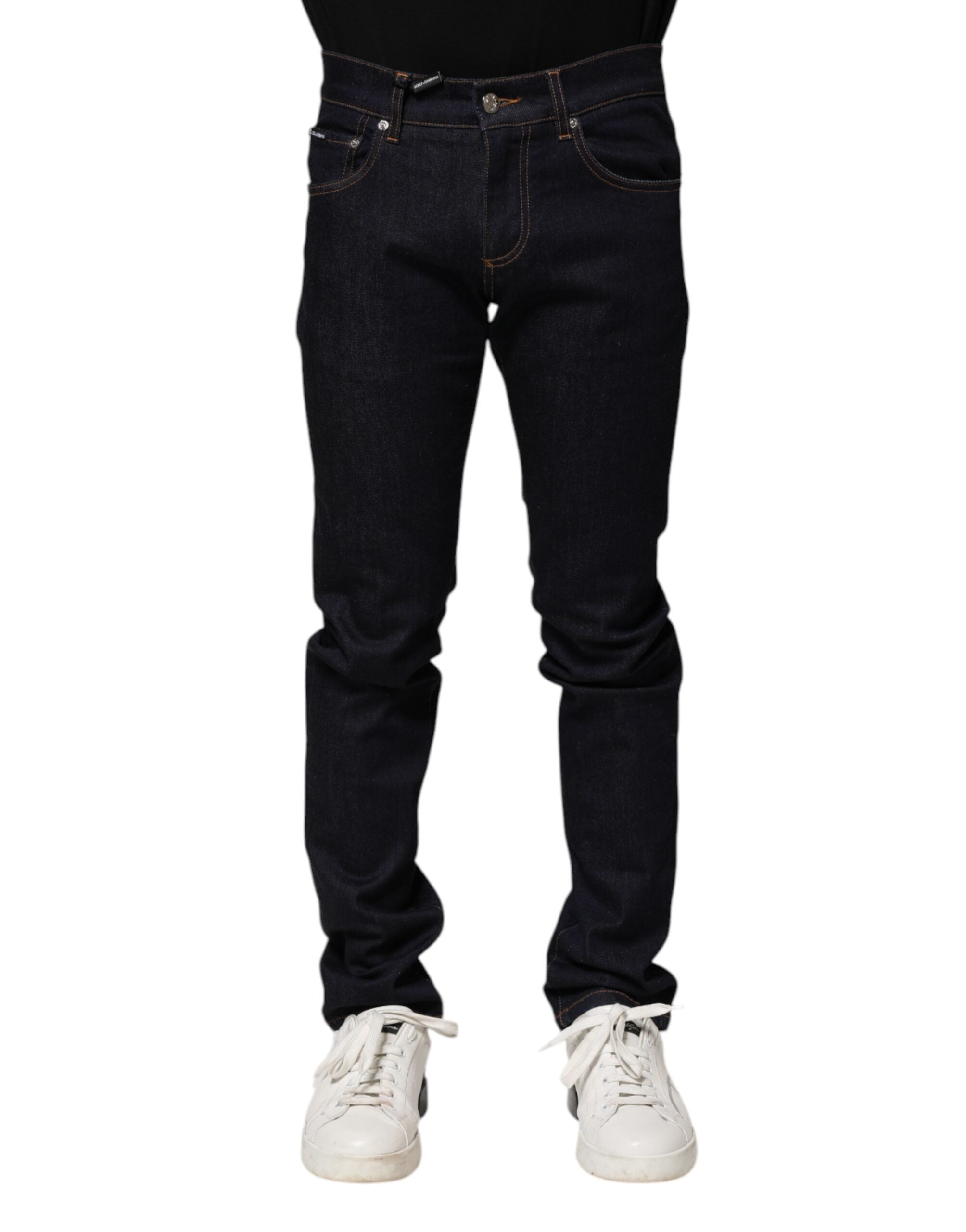 Jean skinny en coton noir Dolce &amp; Gabbana pour homme