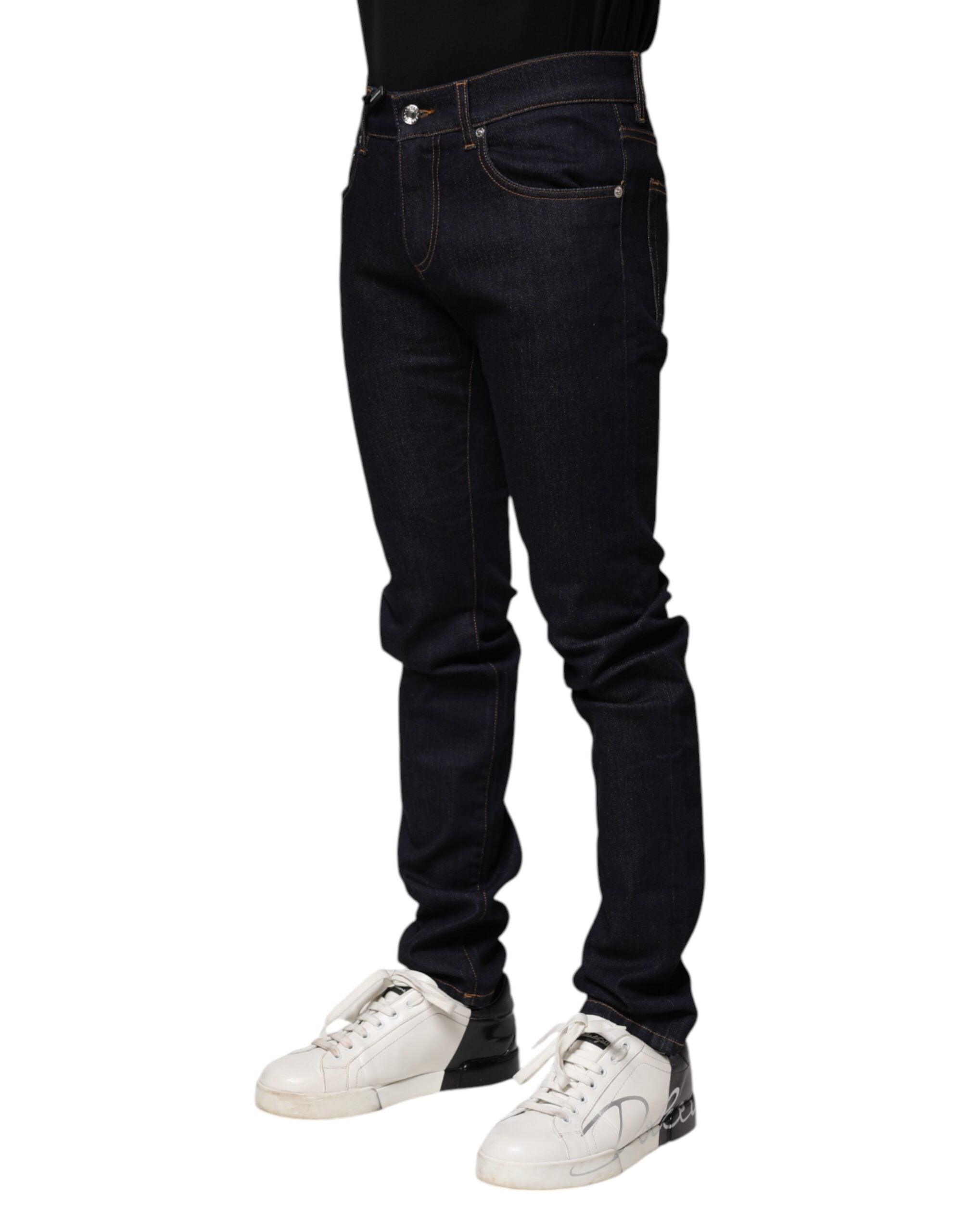Jean skinny en coton noir Dolce &amp; Gabbana pour homme
