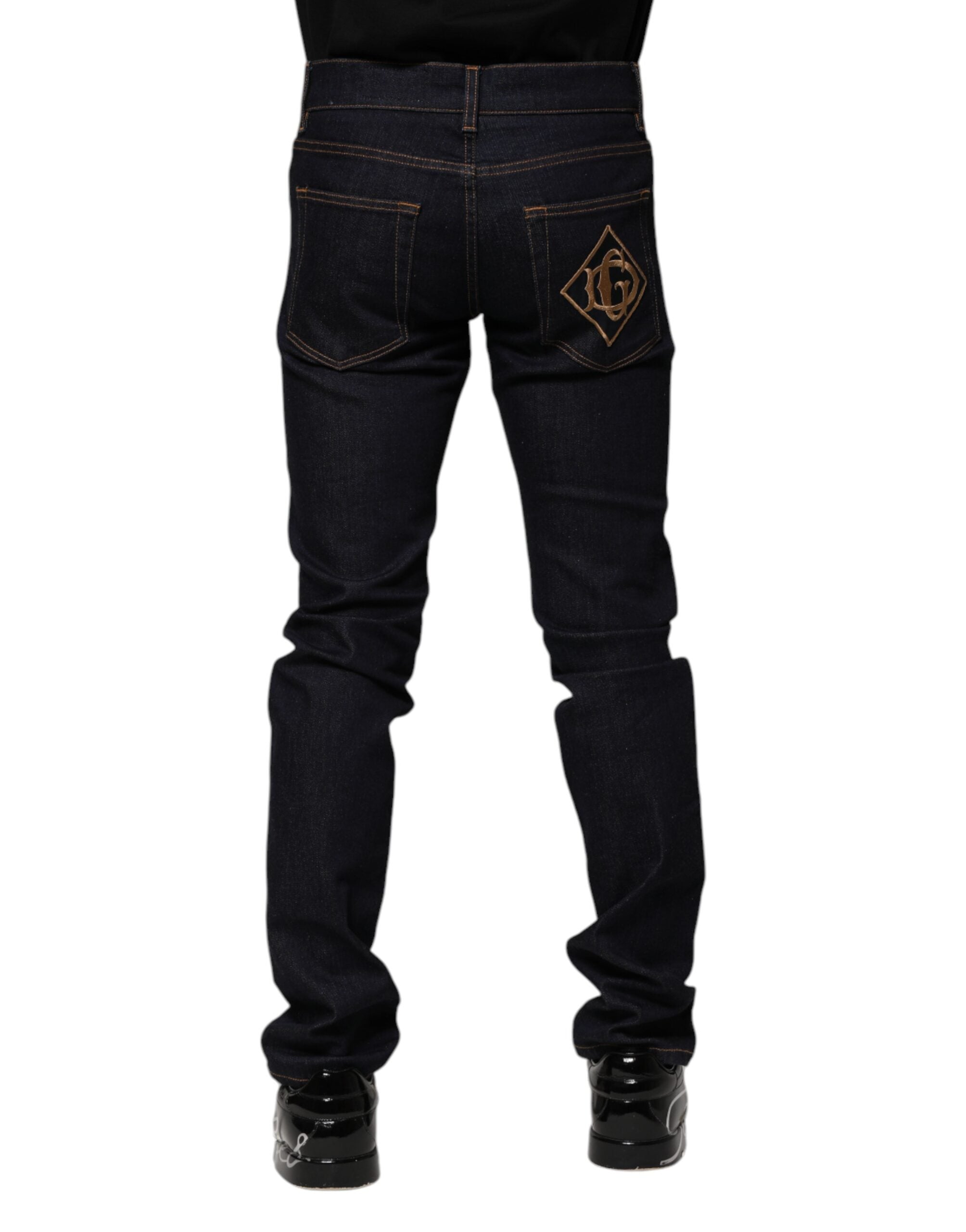 Jean skinny en coton noir Dolce &amp; Gabbana pour homme